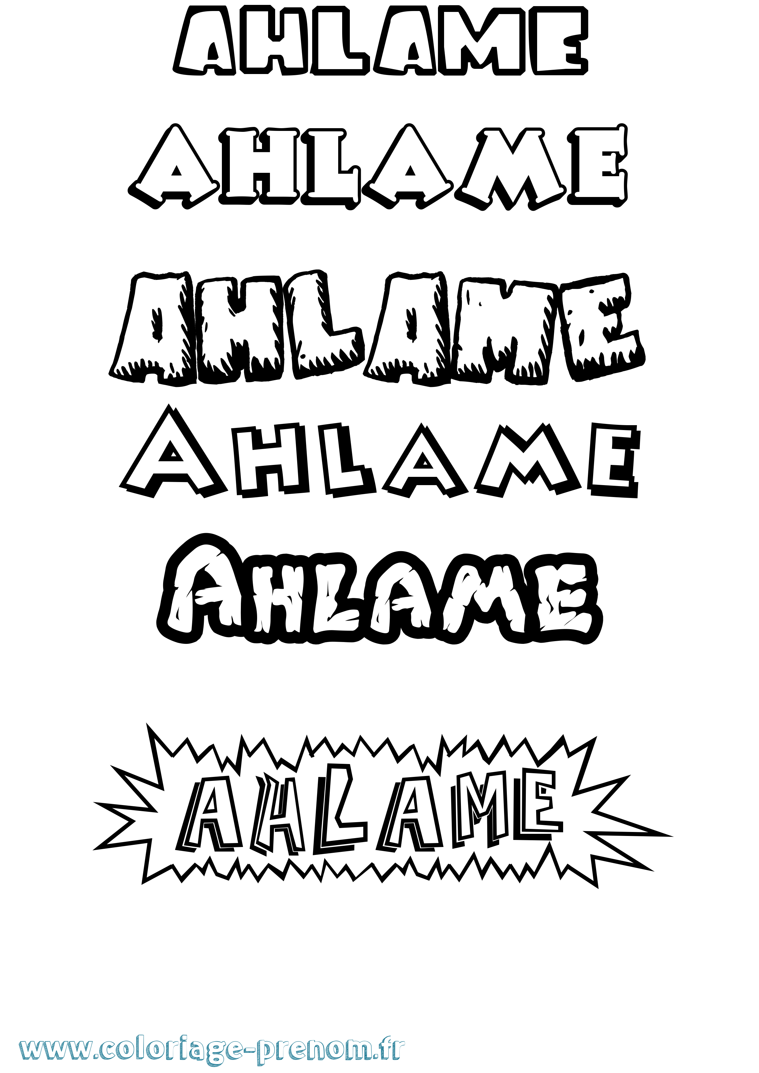 Coloriage prénom Ahlame Dessin Animé