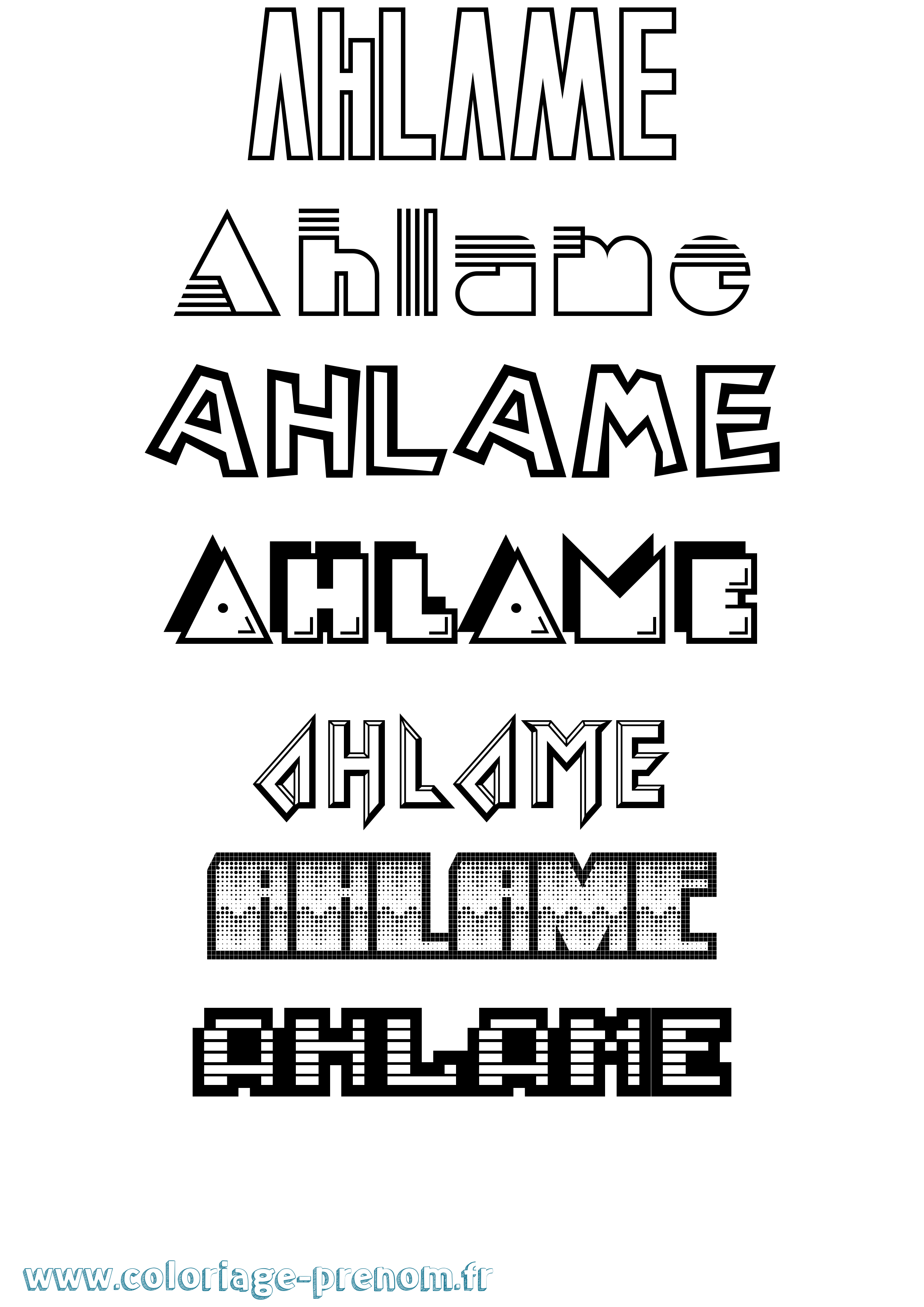 Coloriage prénom Ahlame Jeux Vidéos