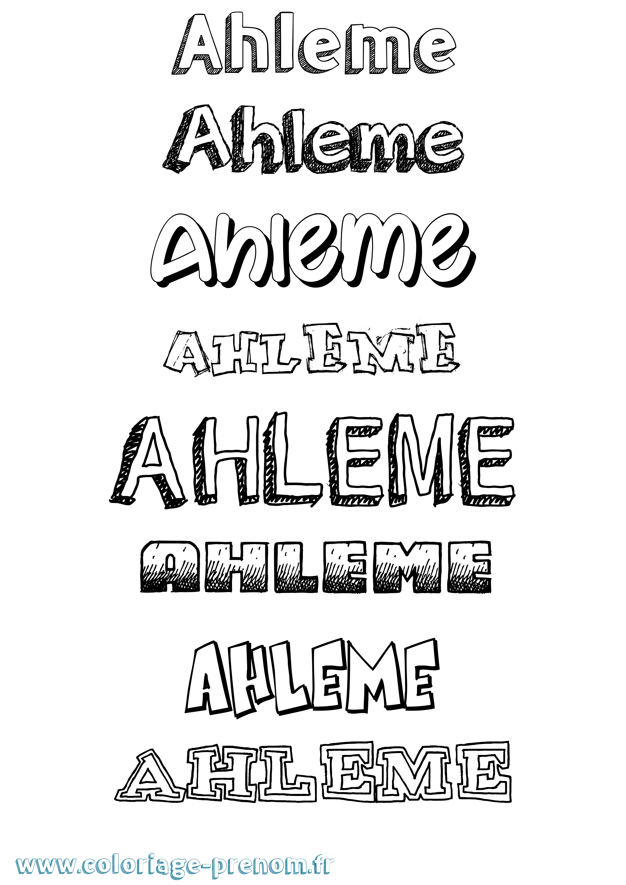 Coloriage Ahleme Dessiné Coloriage prénom Ahleme Dessiné