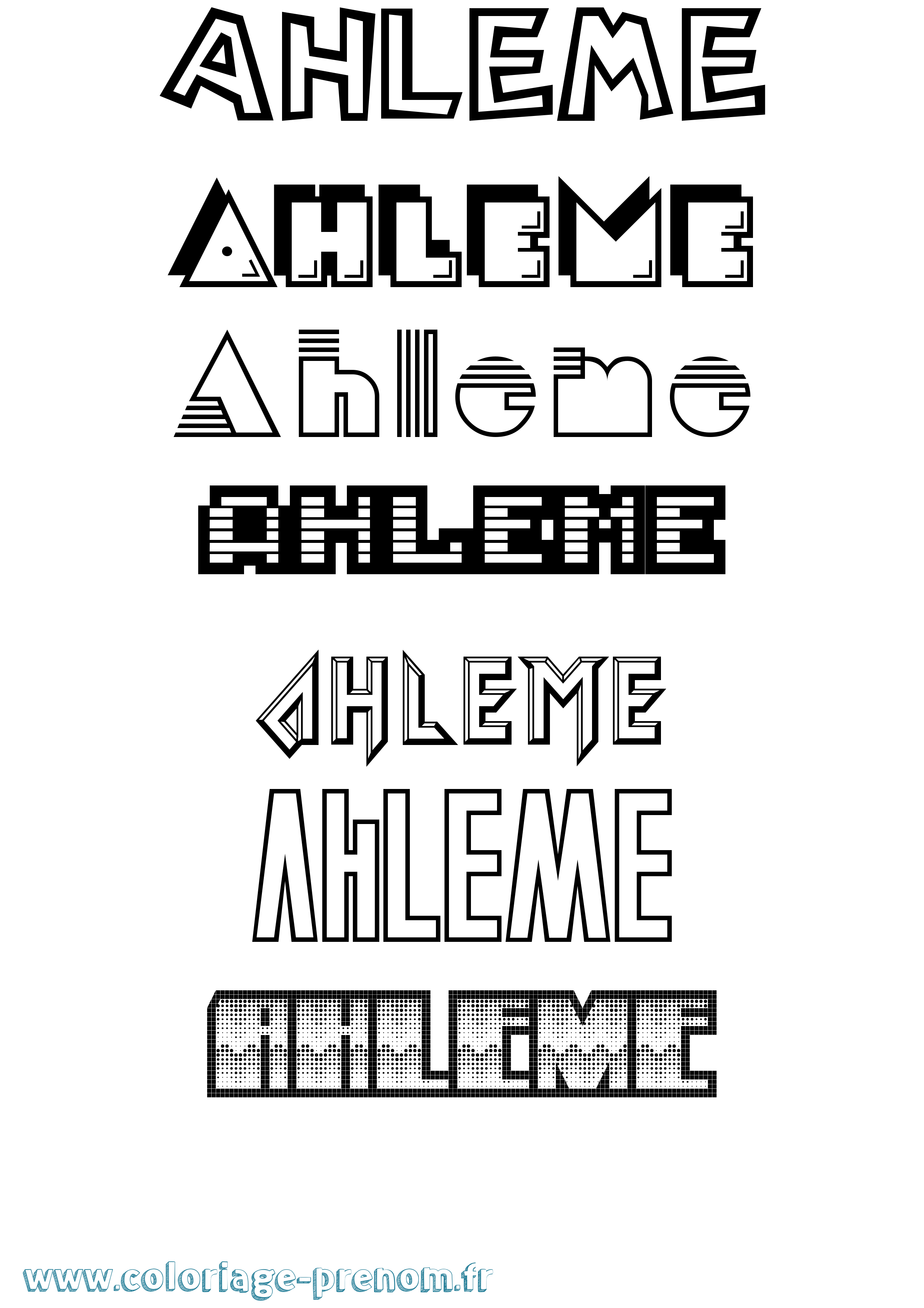 Coloriage Ahleme Jeux Vidéos Coloriage prénom Ahleme Jeux Vidéos