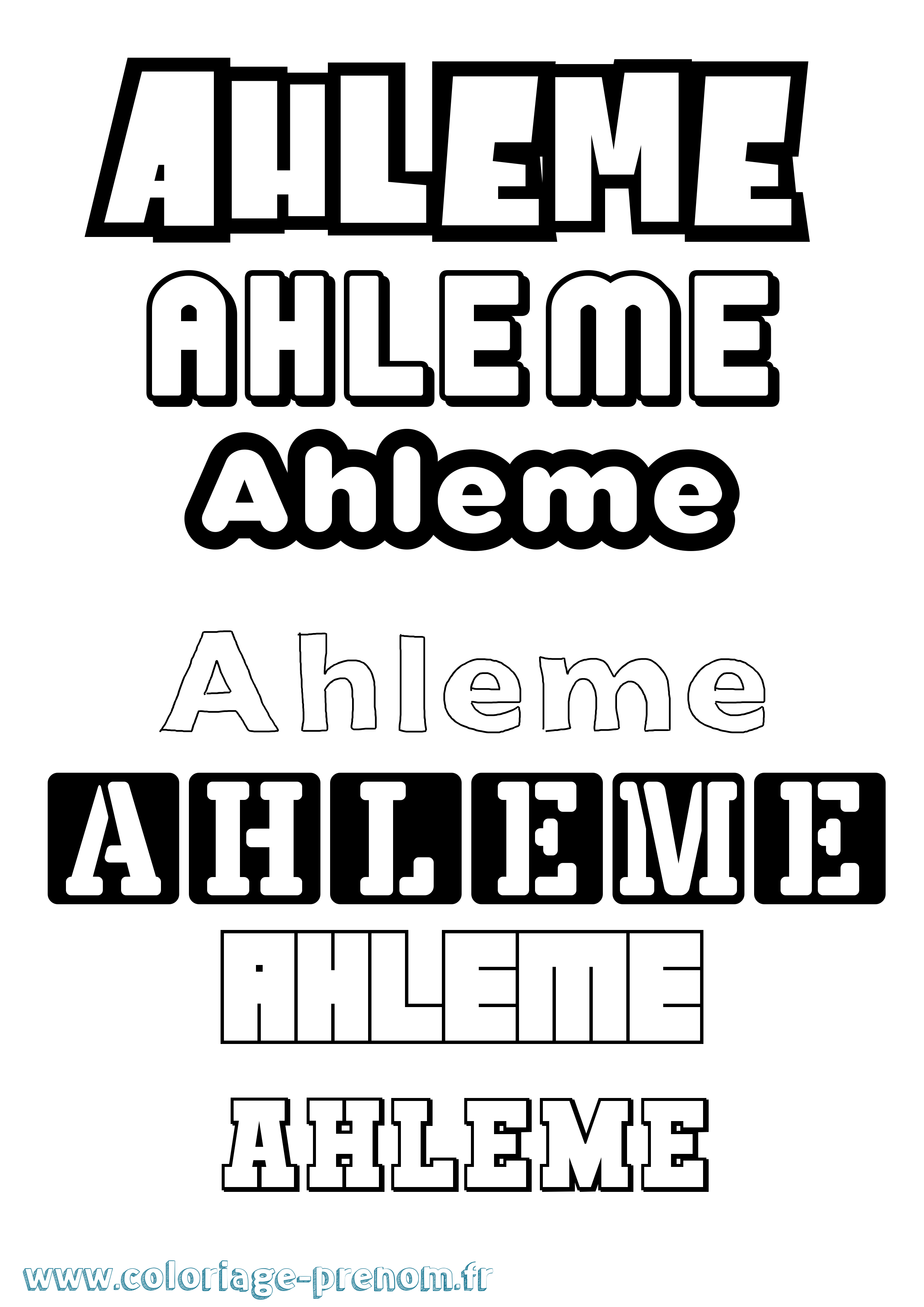 Coloriage Ahleme Simple Coloriage prénom Ahleme Simple