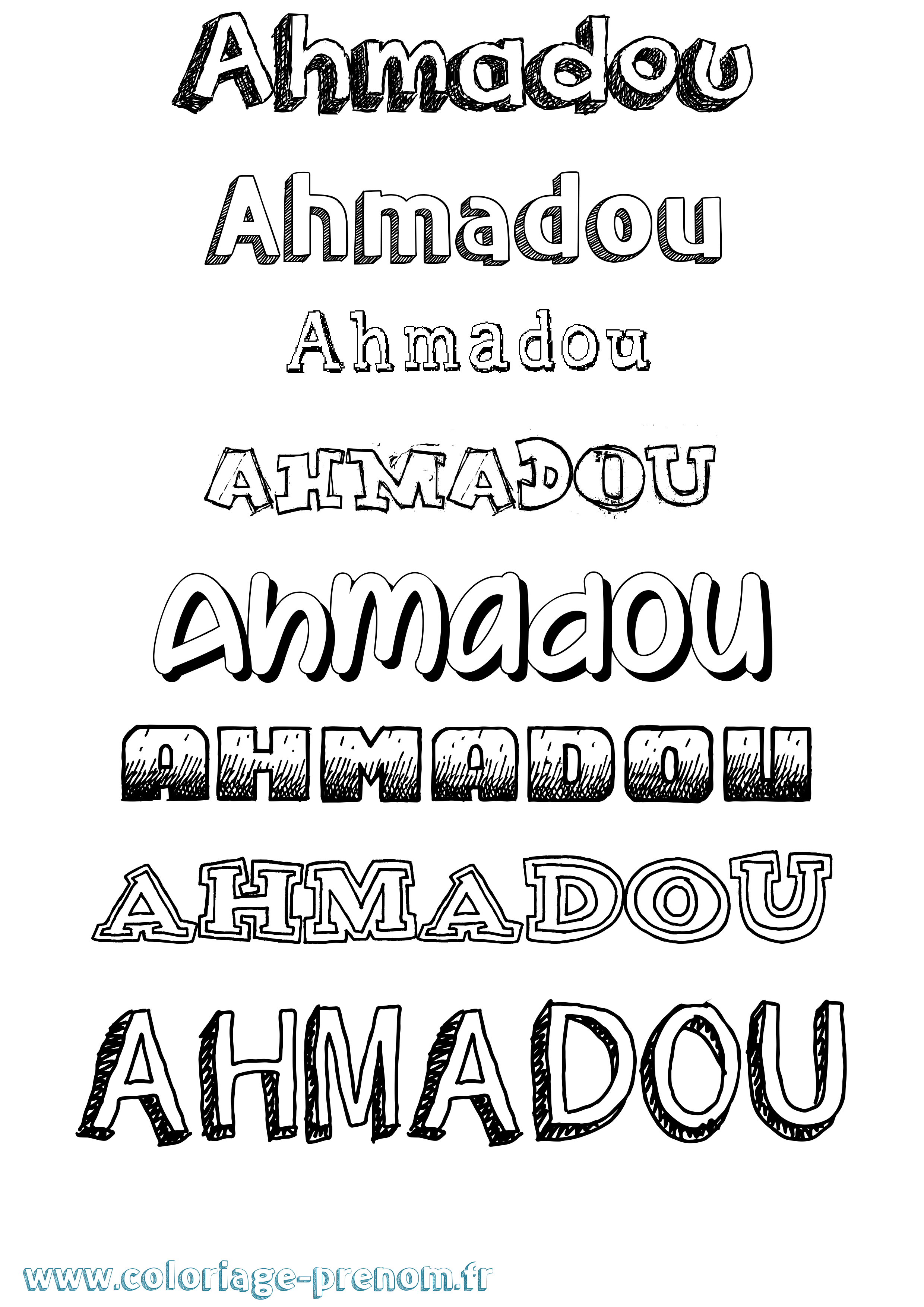 Coloriage prénom Ahmadou Dessiné