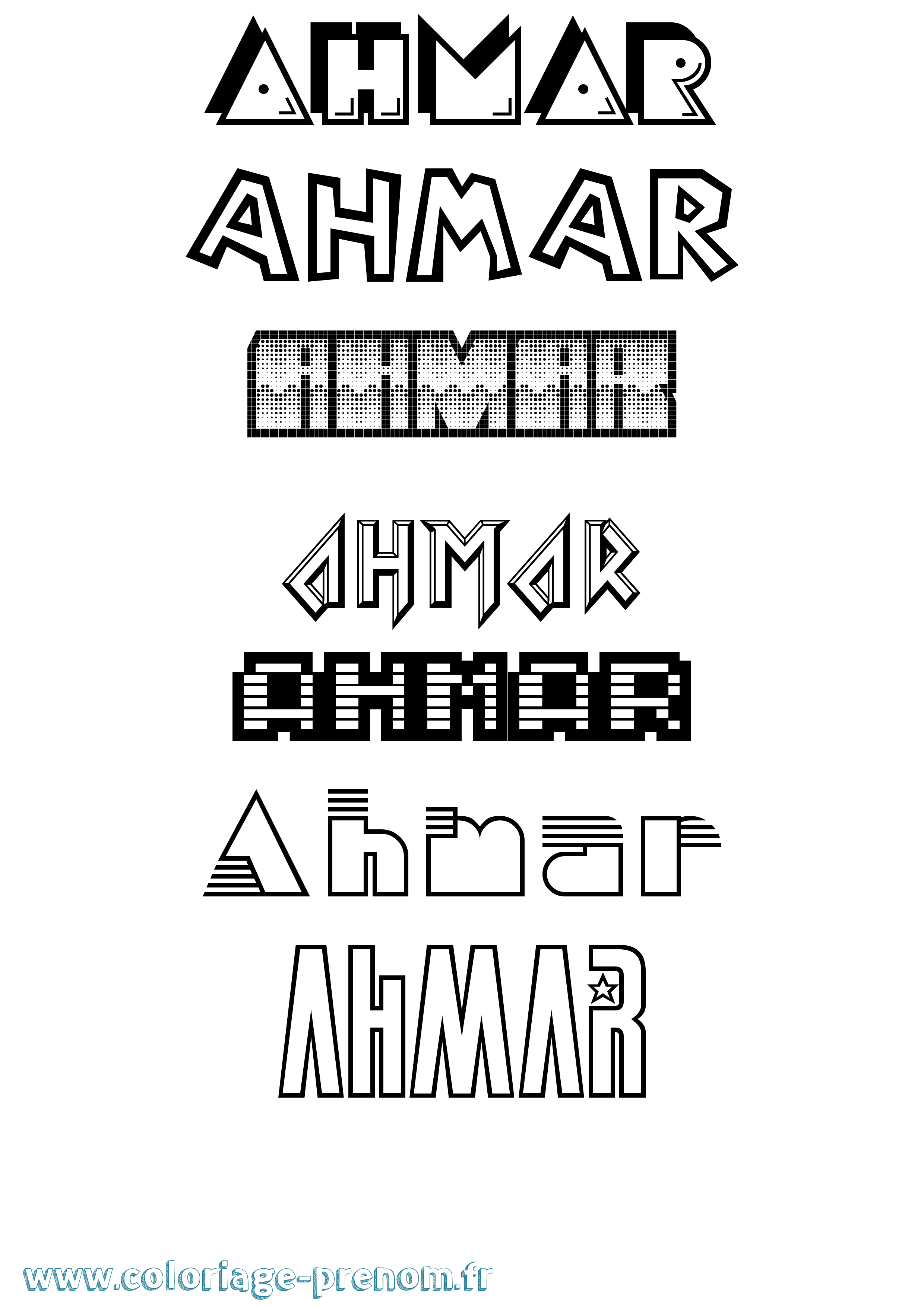 Coloriage Ahmar Jeux Vidéos Coloriage prénom Ahmar Jeux Vidéos