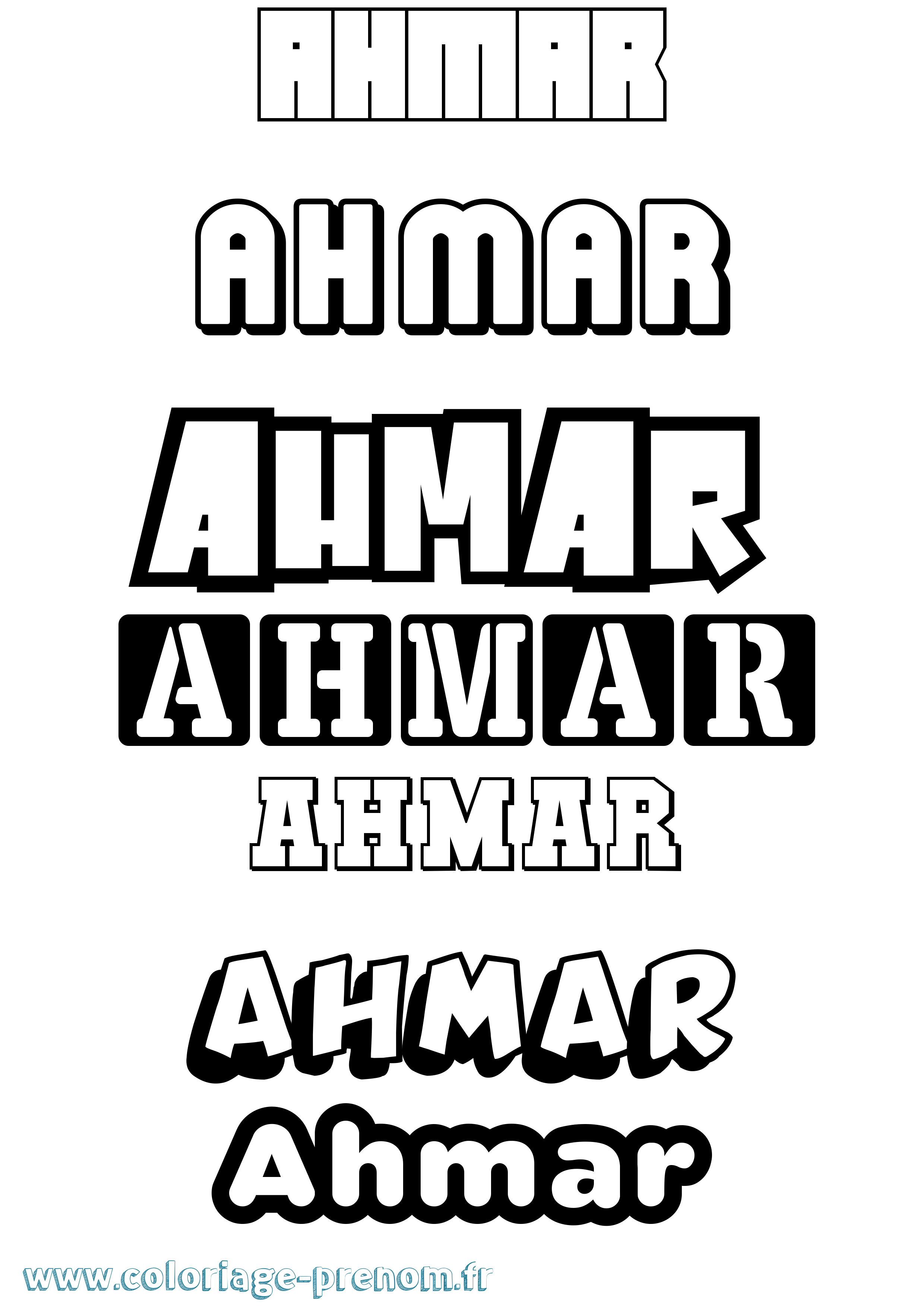 Coloriage Ahmar Simple Coloriage prénom Ahmar Simple