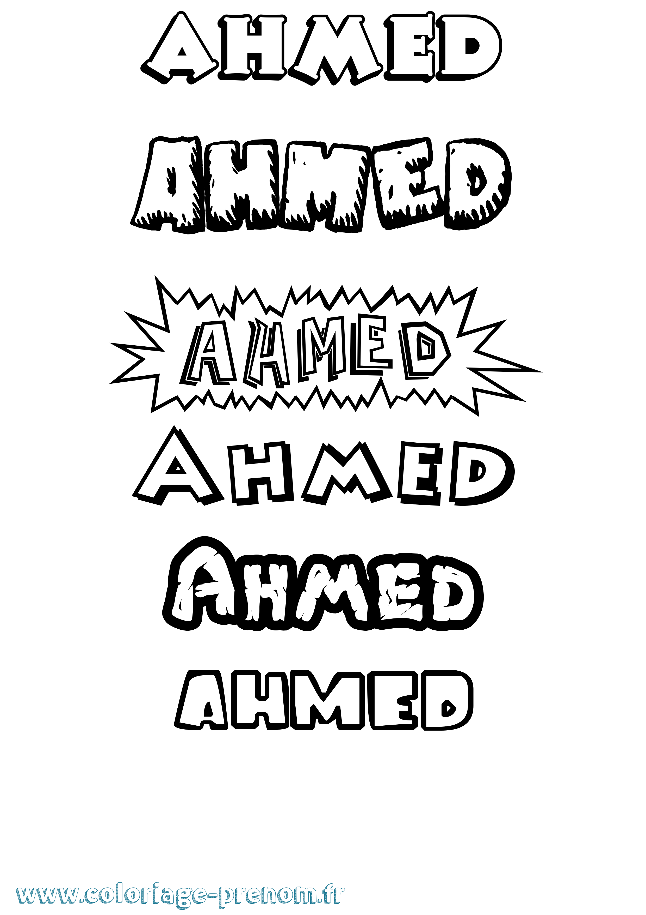Coloriage prénom Ahmed Dessin Animé
