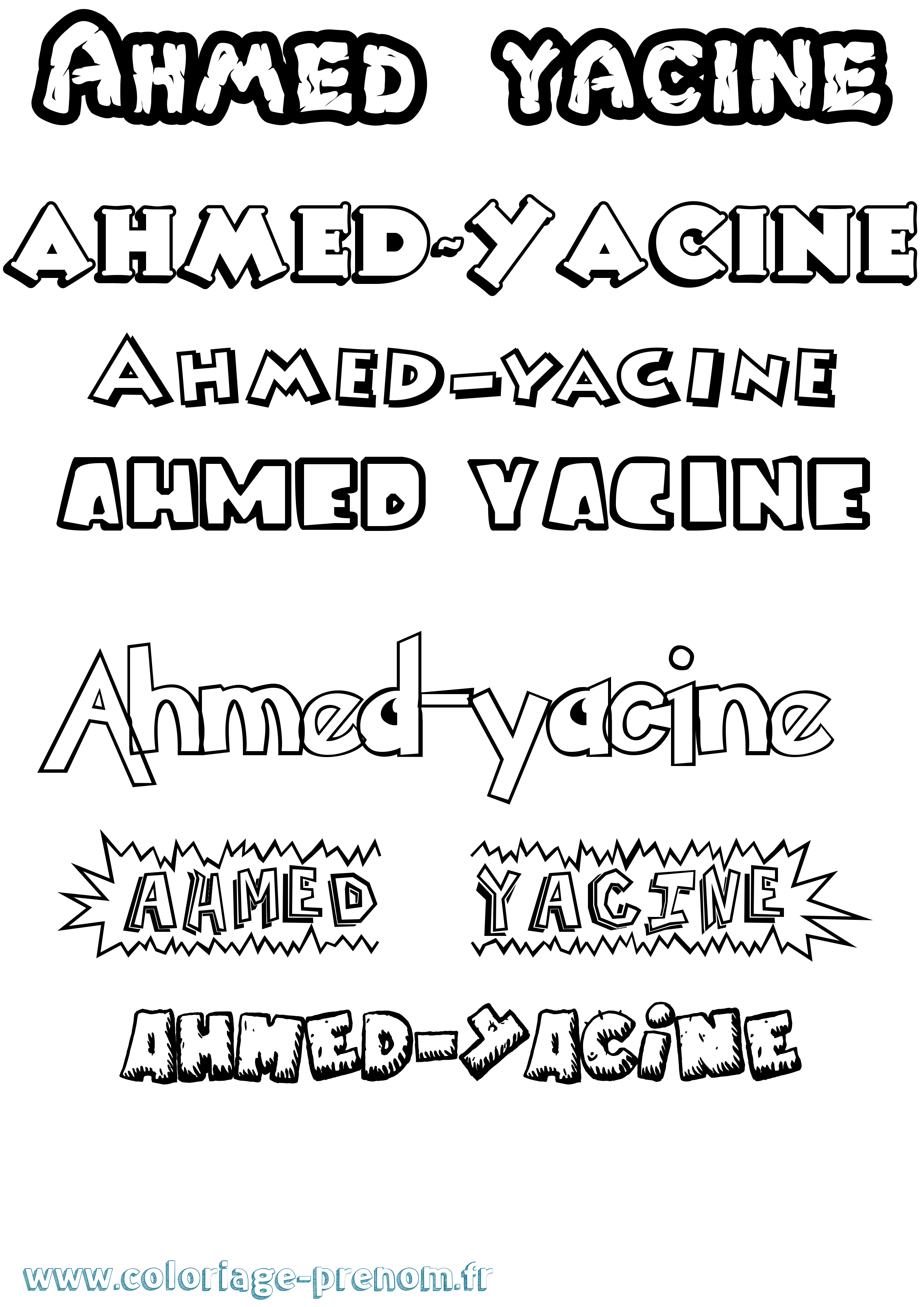Coloriage prénom Ahmed-Yacine Dessin Animé