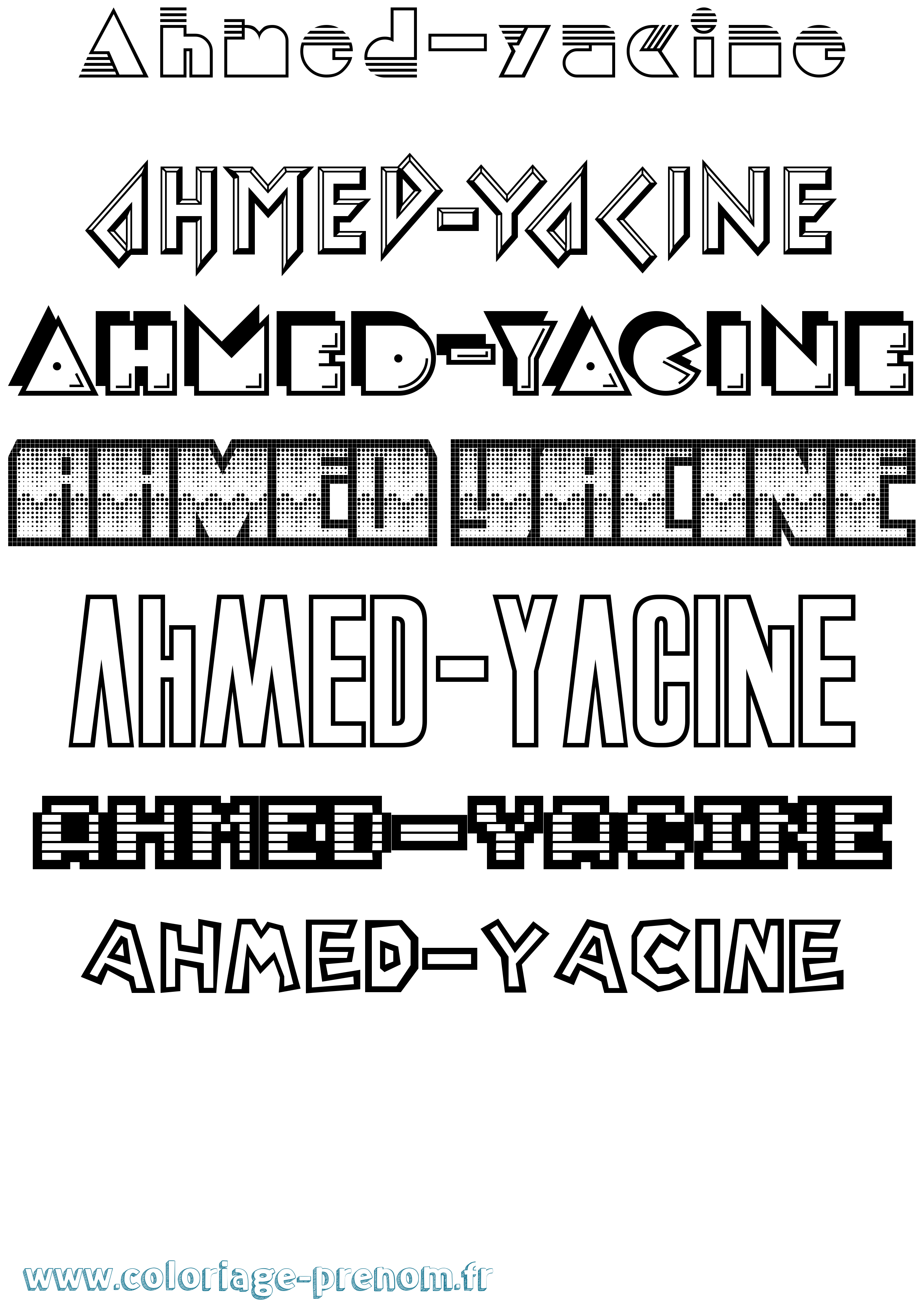 Coloriage prénom Ahmed-Yacine Jeux Vidéos