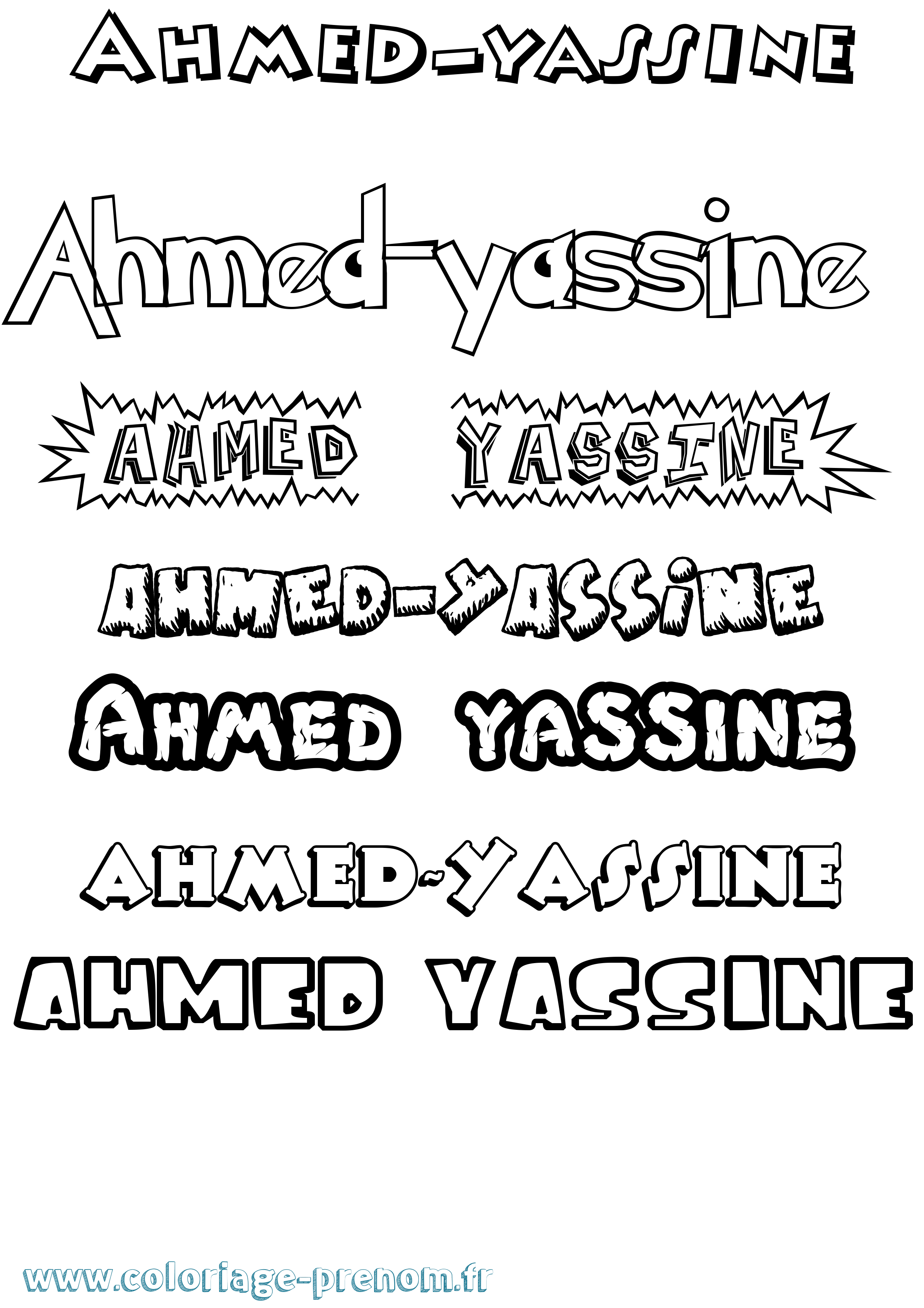 Coloriage prénom Ahmed-Yassine Dessin Animé