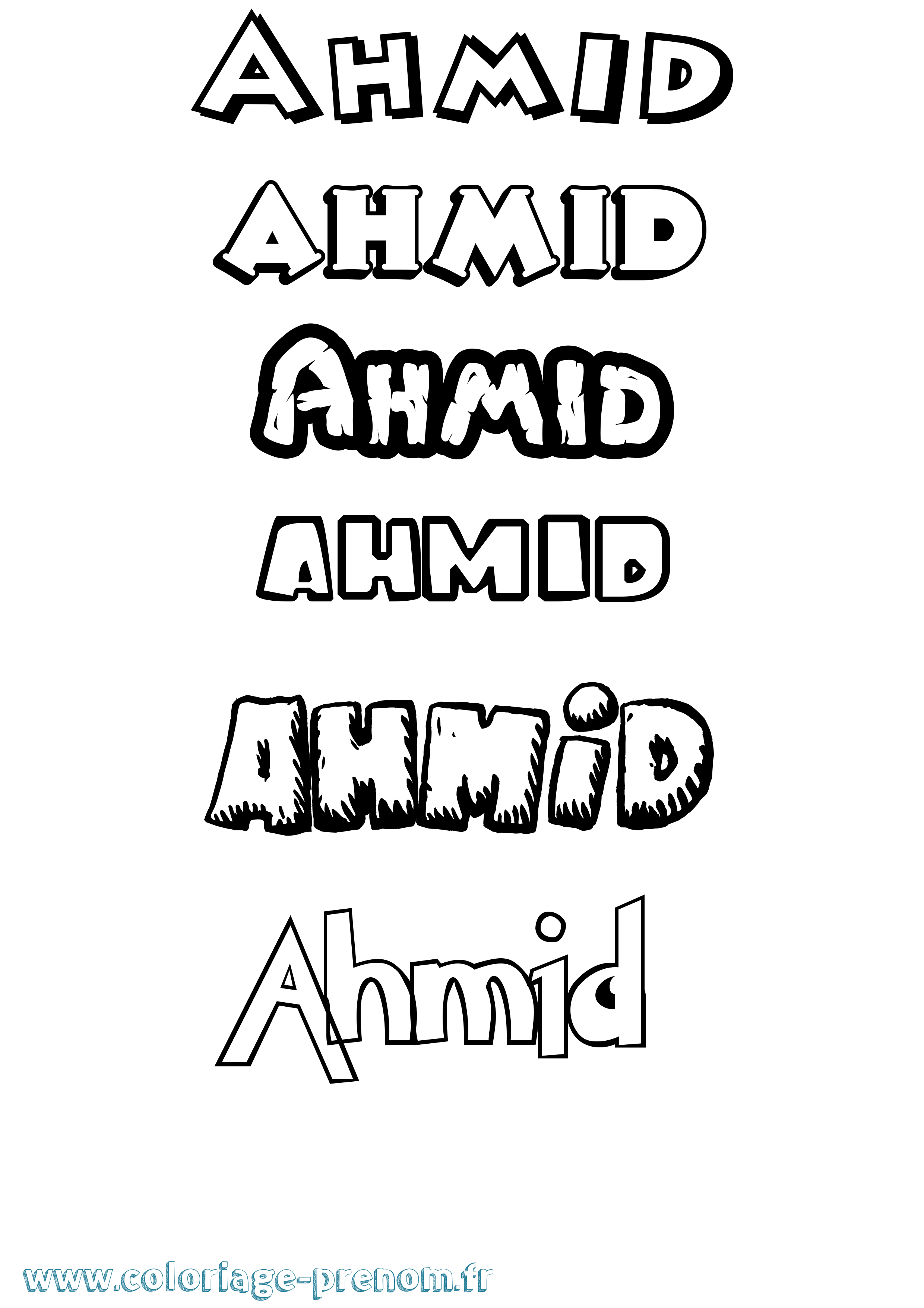Coloriage prénom Ahmid Dessin Animé
