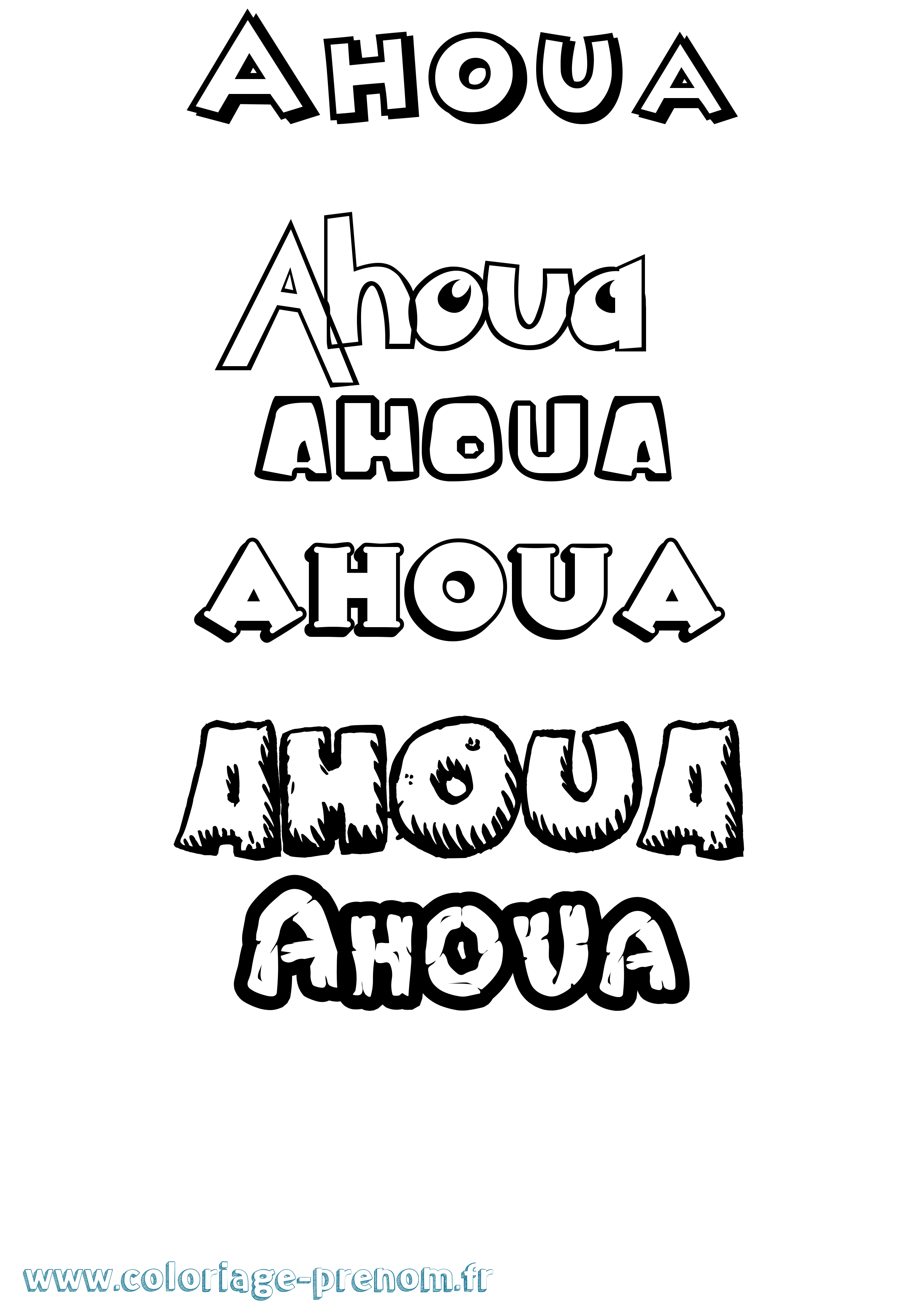 Coloriage Ahoua Dessin Animé Coloriage prénom Ahoua Dessin Animé