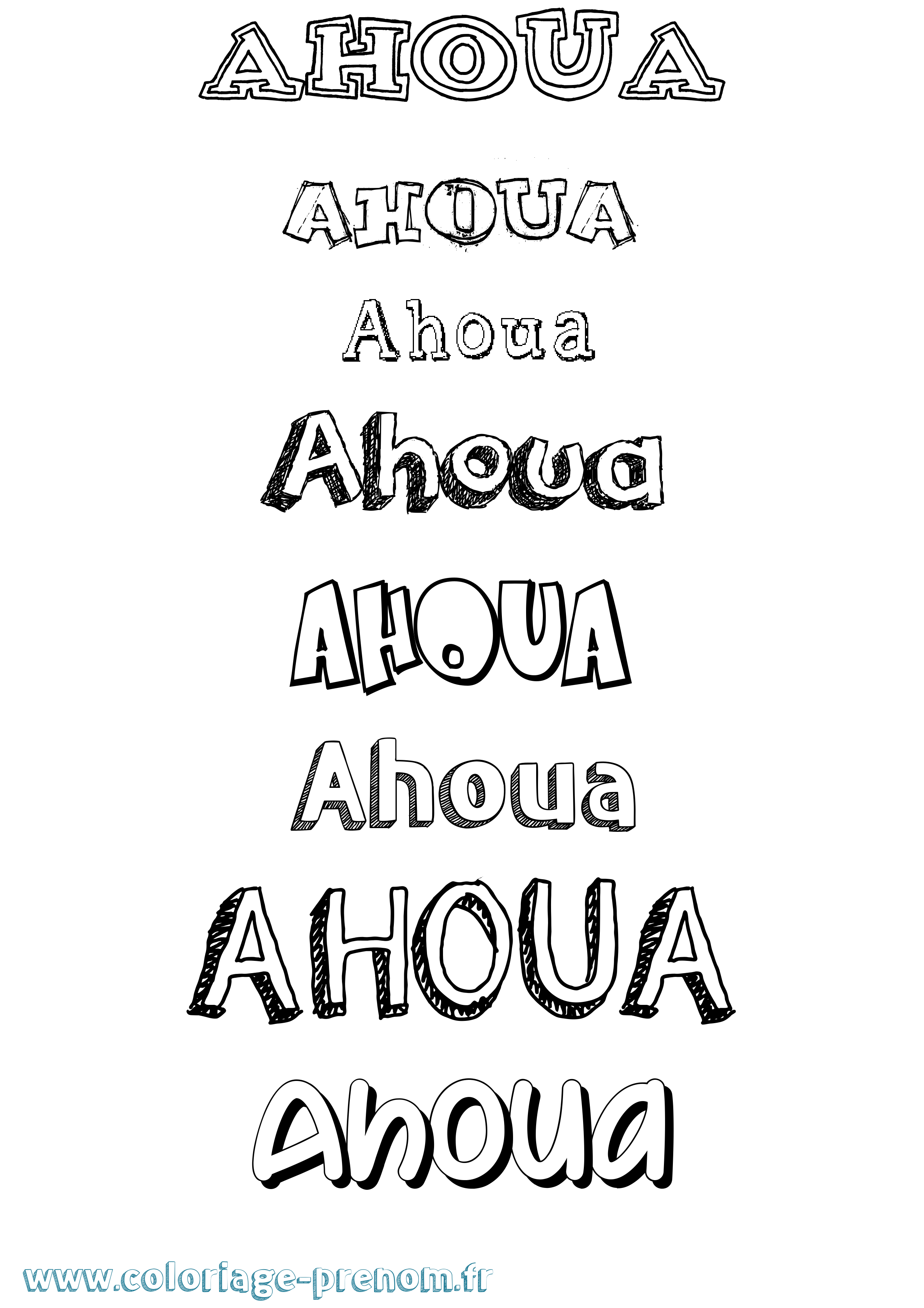 Coloriage Ahoua Dessiné Coloriage prénom Ahoua Dessiné