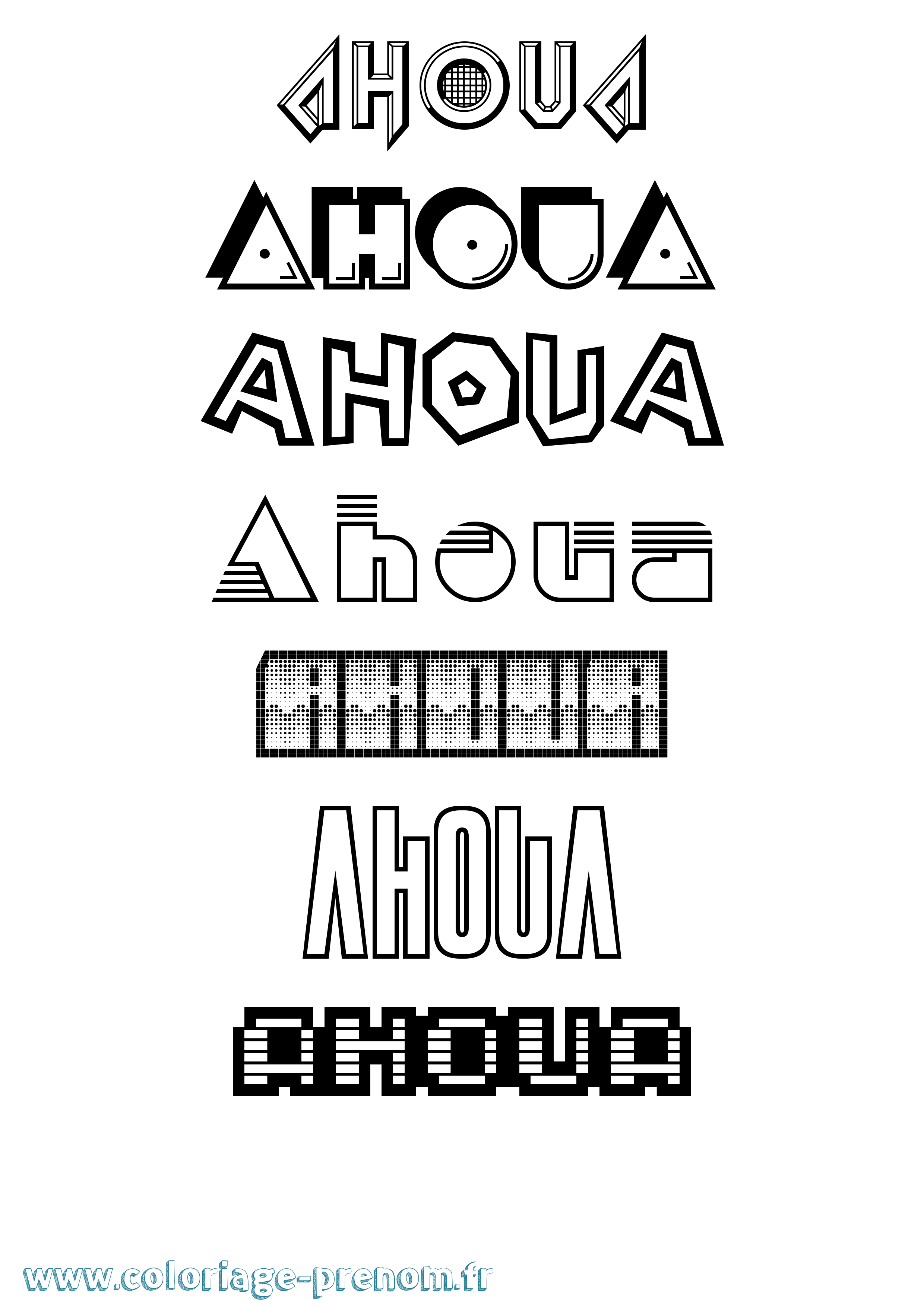 Coloriage Ahoua Jeux Vidéos Coloriage prénom Ahoua Jeux Vidéos
