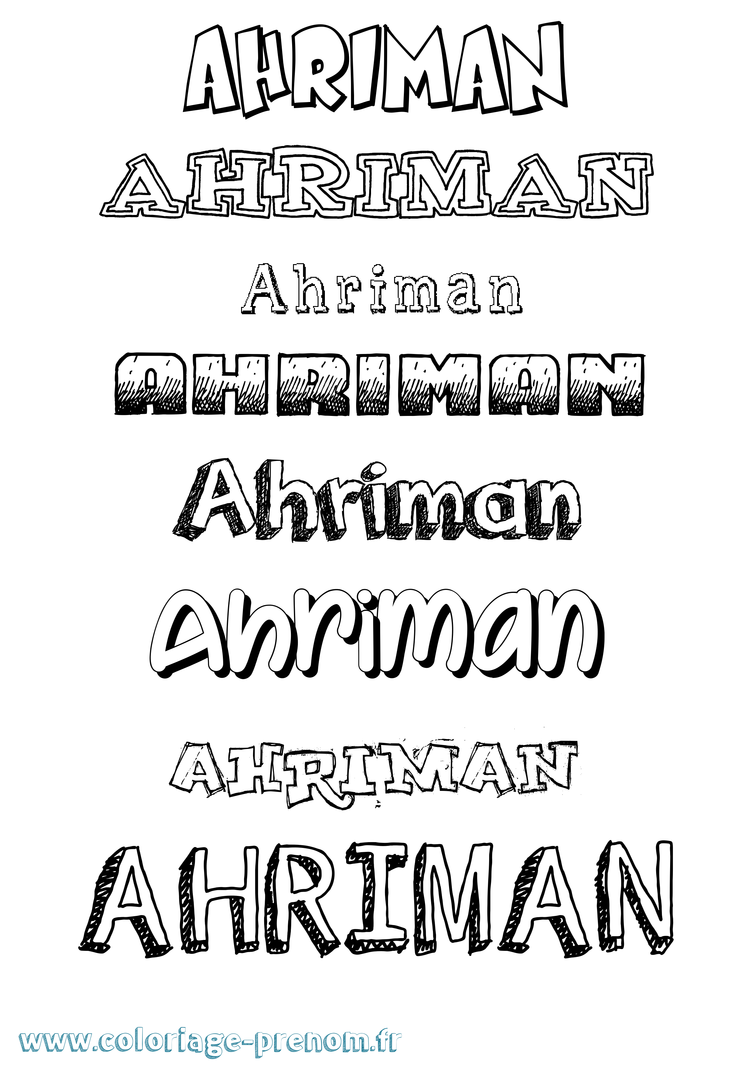 Coloriage prénom Ahriman Dessiné