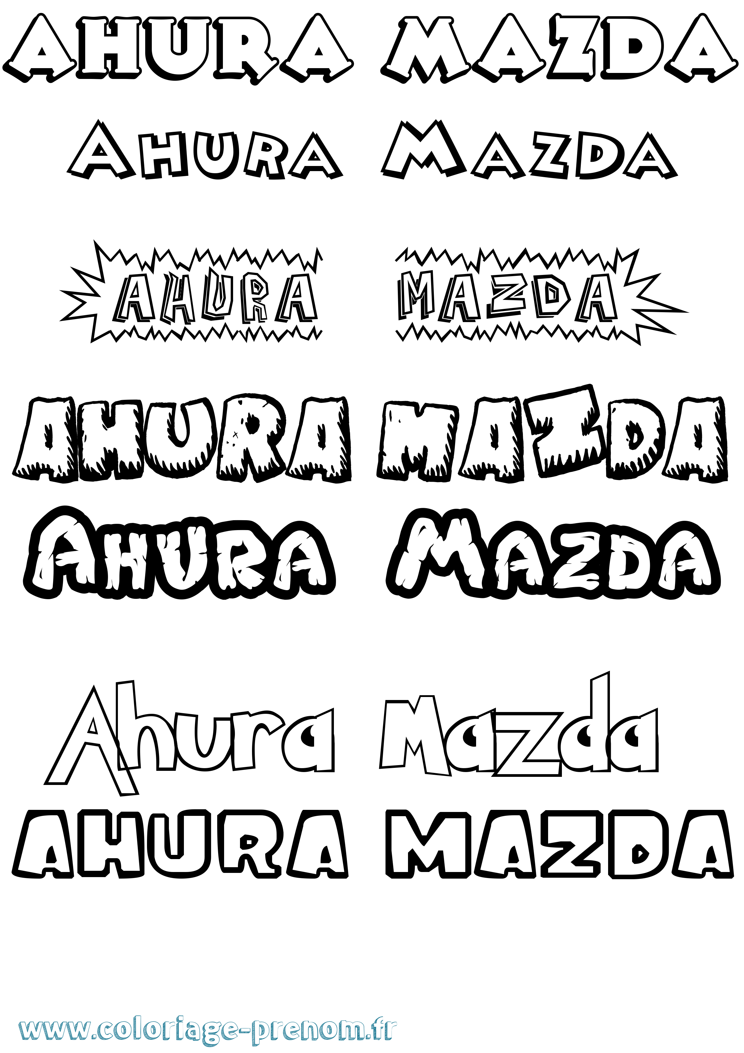 Coloriage Ahura Mazda Dessin Animé Coloriage prénom Ahura Mazda Dessin Animé