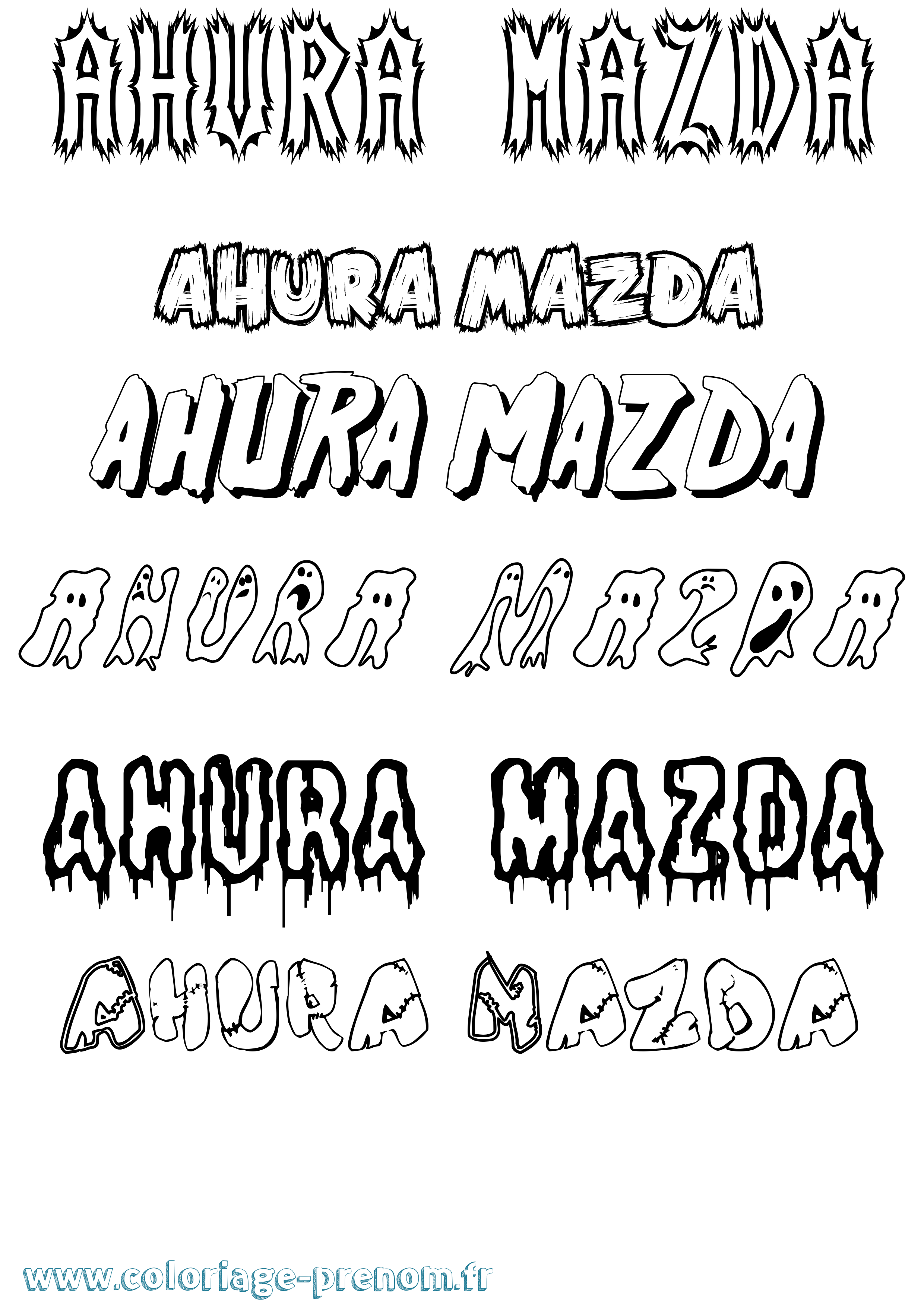 Coloriage Ahura Mazda Frisson Coloriage prénom Ahura Mazda Frisson