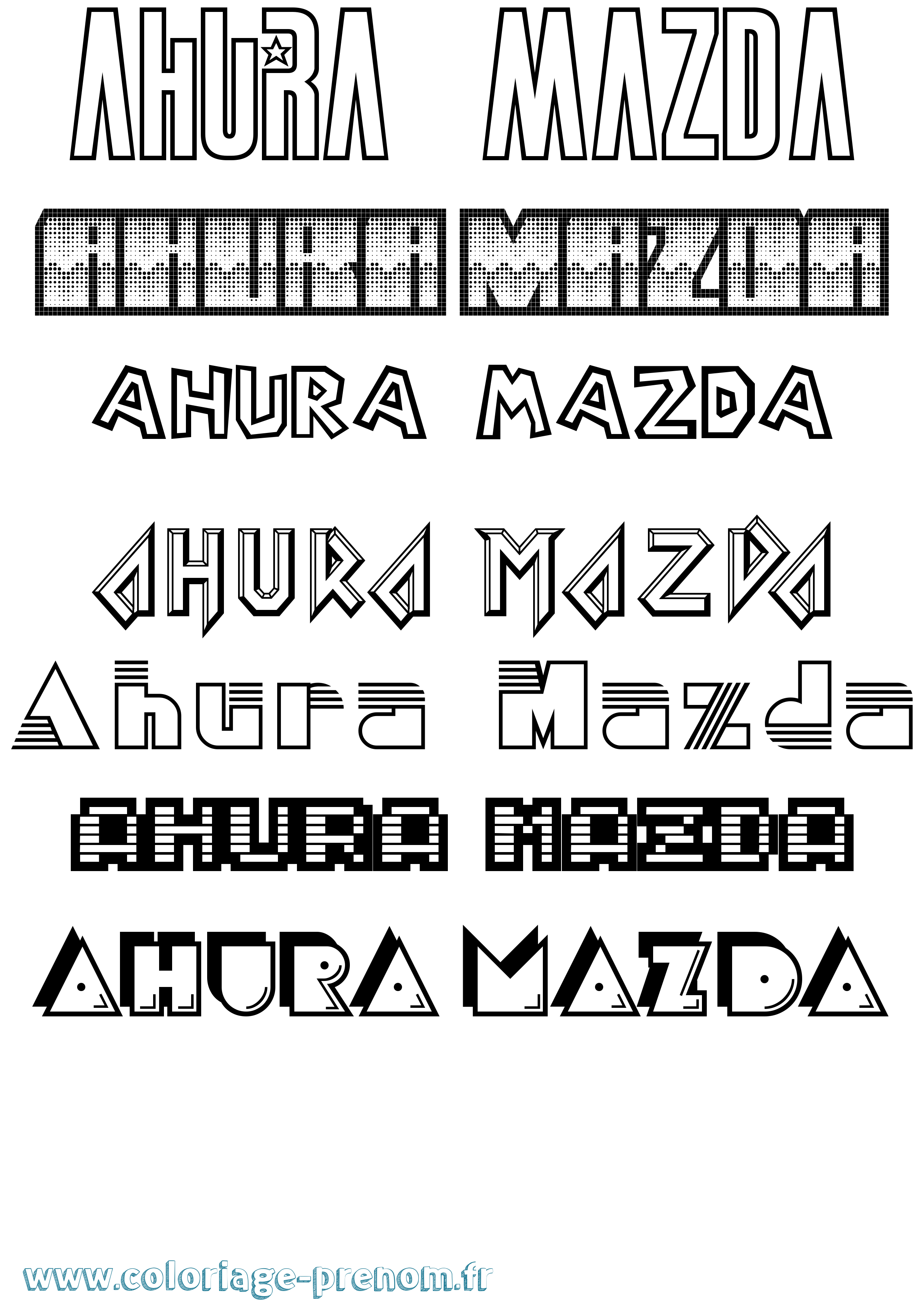 Coloriage Ahura Mazda Jeux Vidéos Coloriage prénom Ahura Mazda Jeux Vidéos