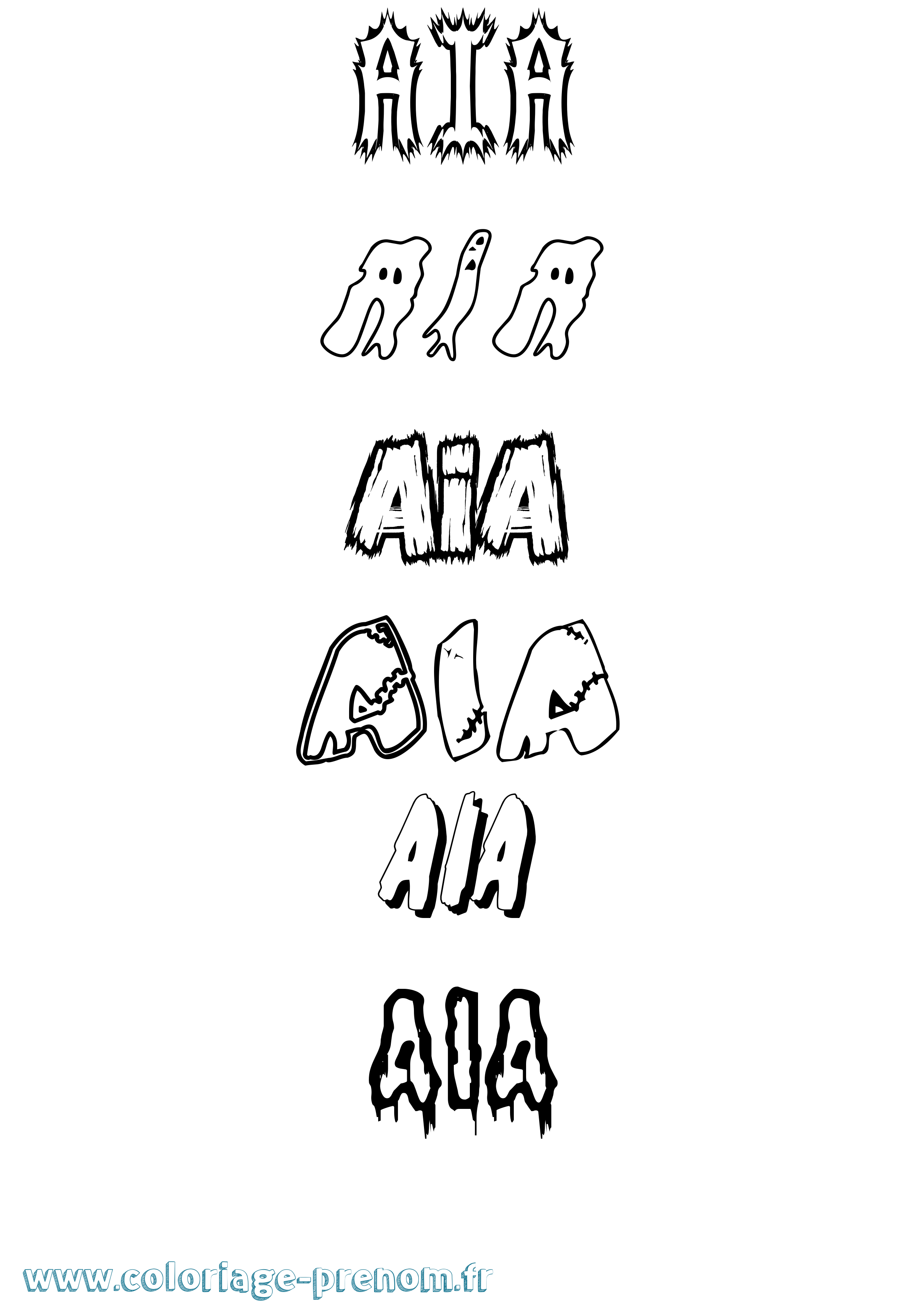 Coloriage Aia Frisson Coloriage prénom Aia Frisson