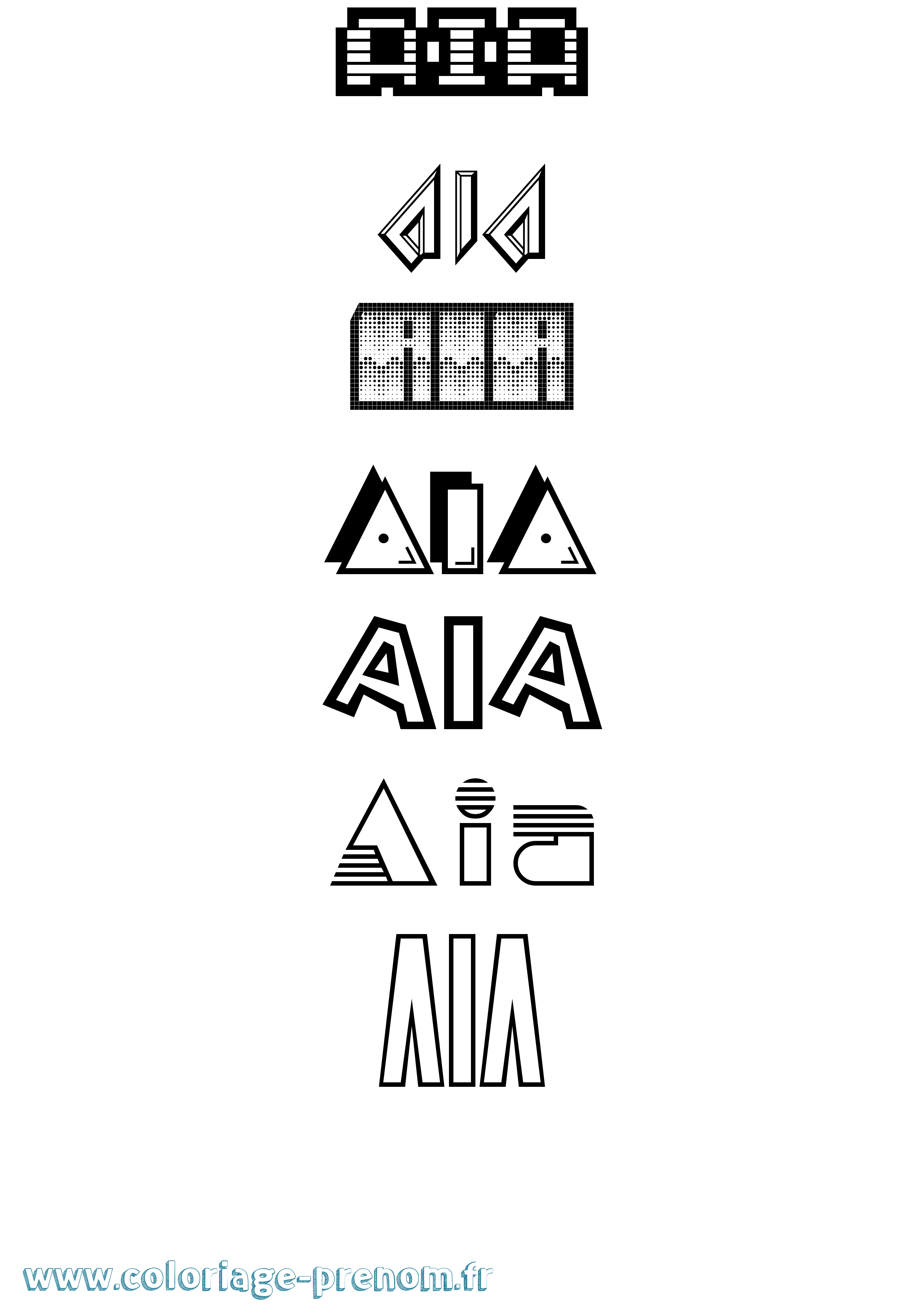 Coloriage Aia Jeux Vidéos Coloriage prénom Aia Jeux Vidéos