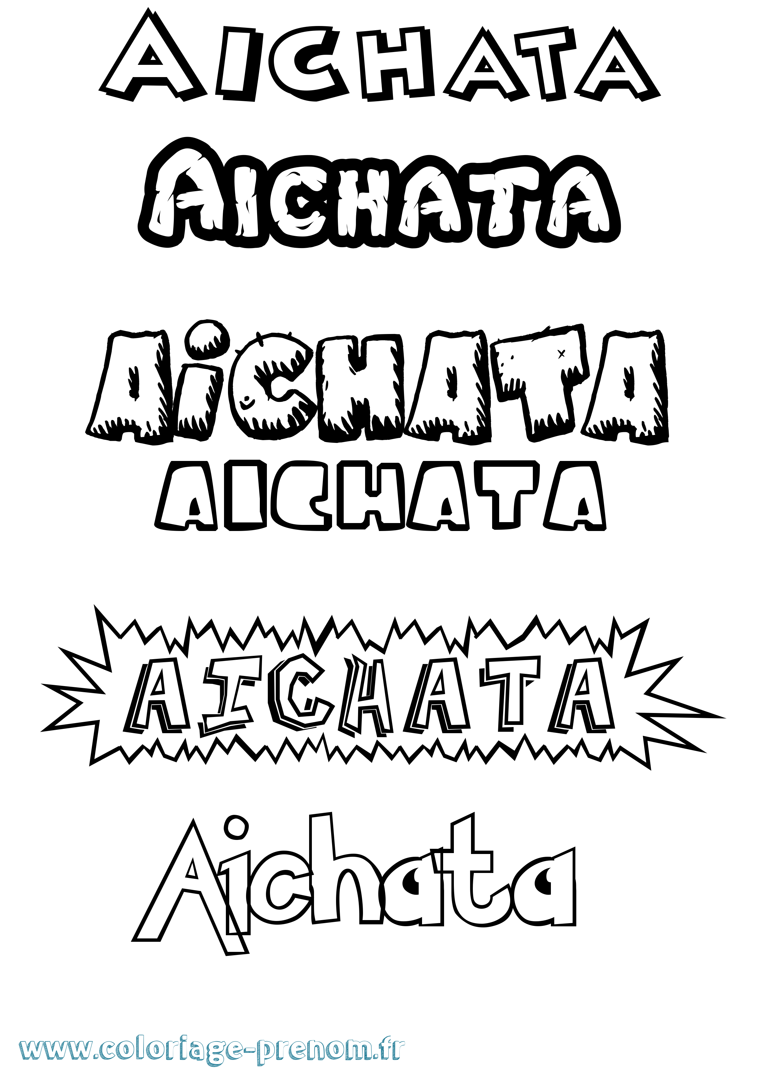 Coloriage prénom Aichata Dessin Animé