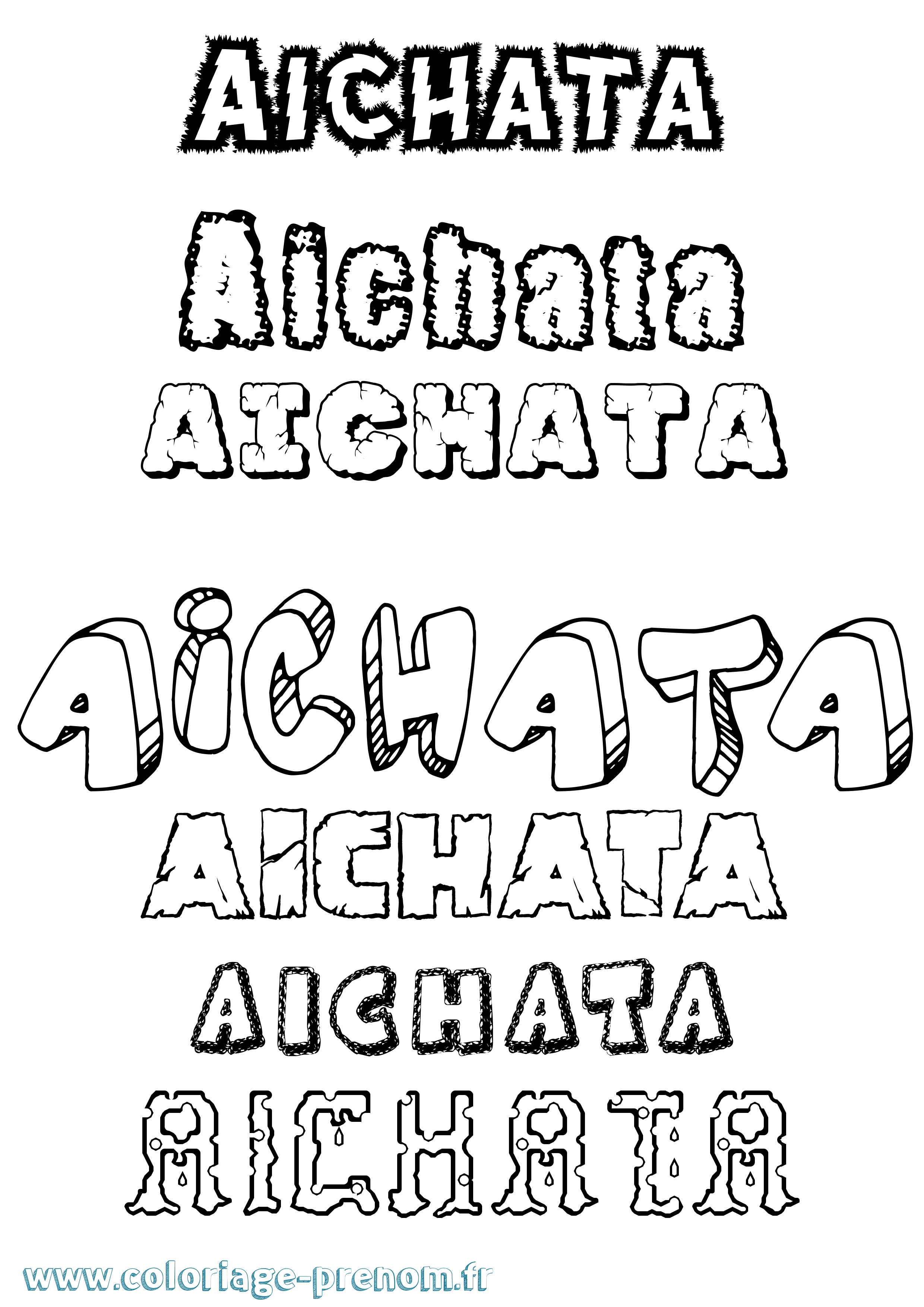 Coloriage prénom Aichata Destructuré