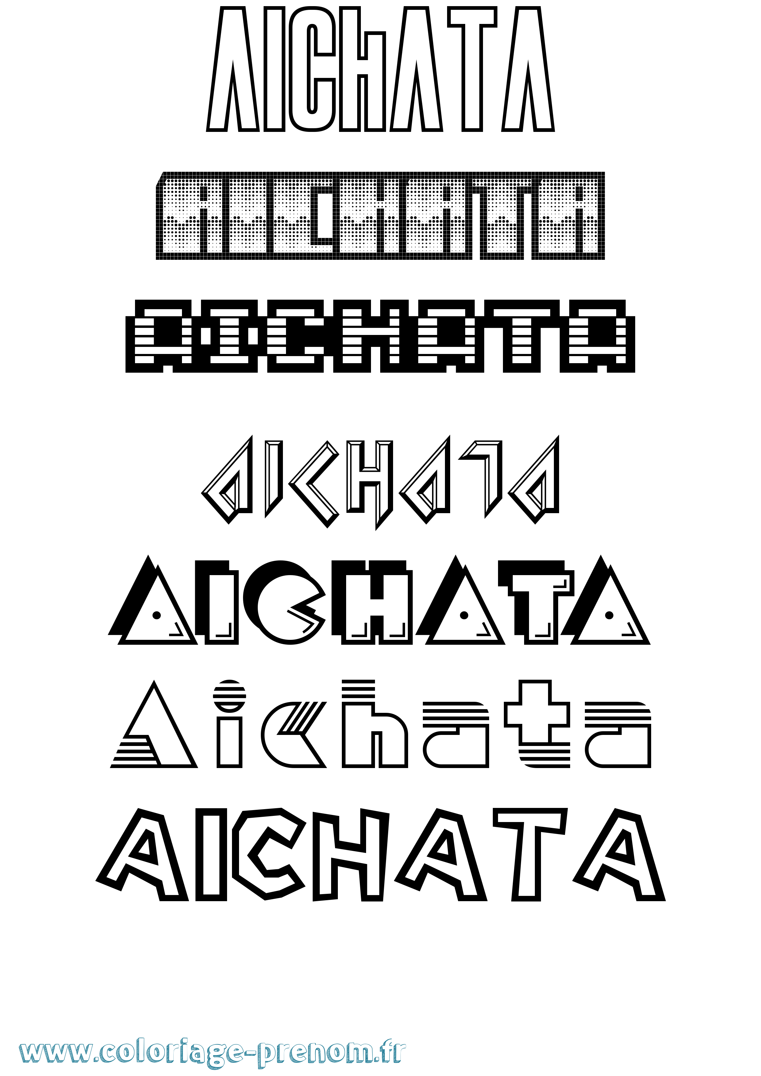 Coloriage prénom Aichata Jeux Vidéos