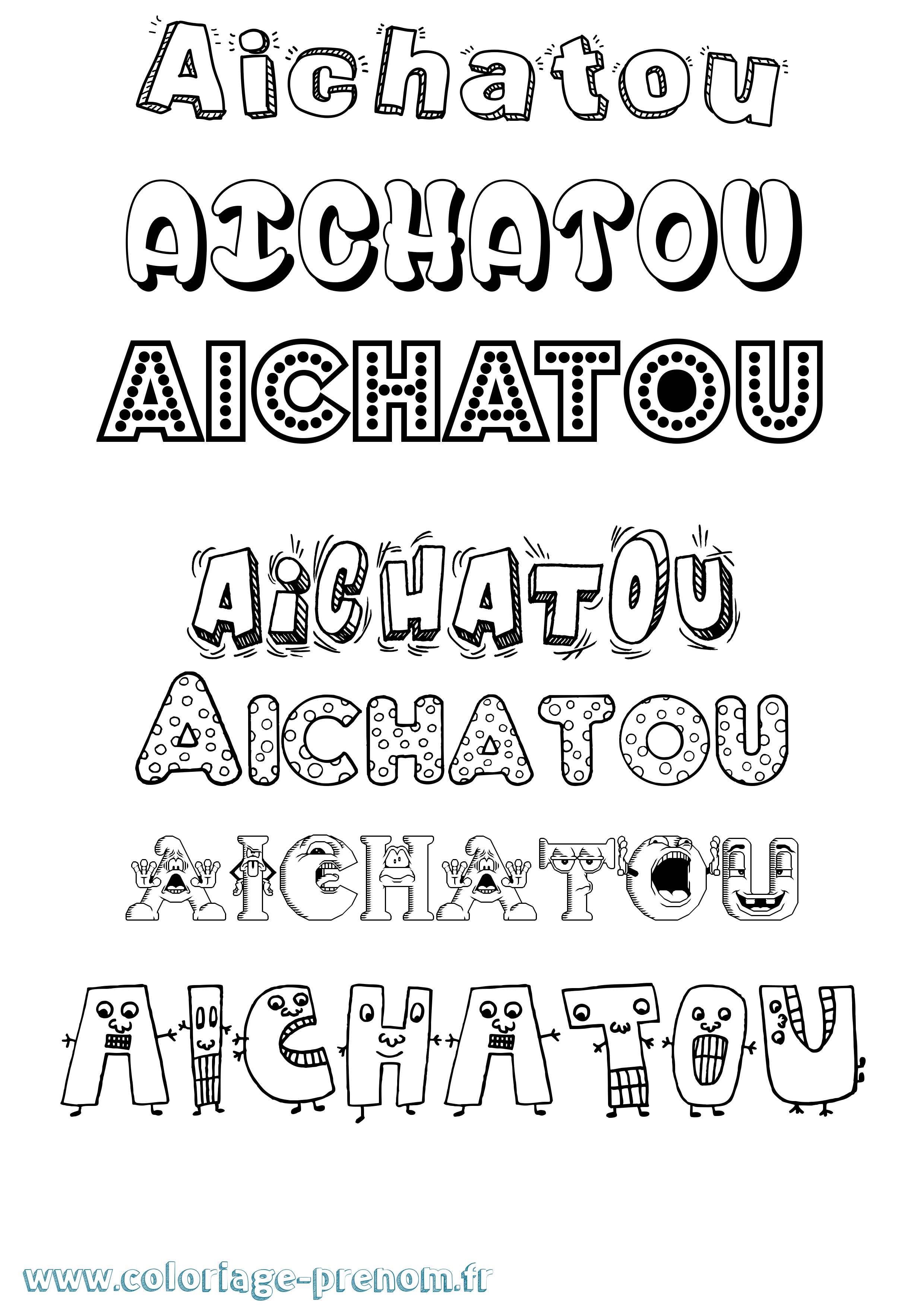 Coloriage prénom Aichatou Fun