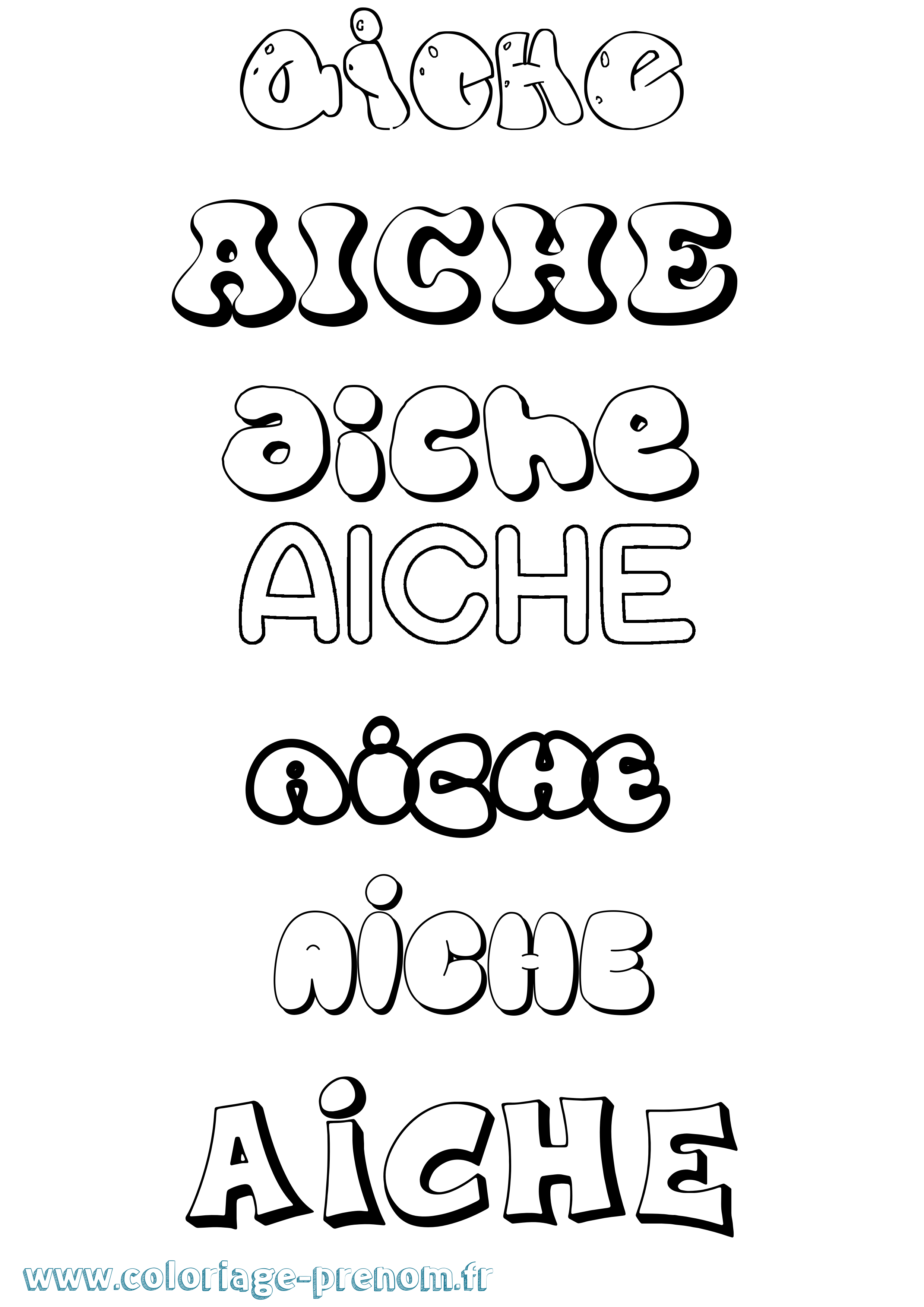 Coloriage Aiche Bubble Coloriage prénom Aiche Bubble