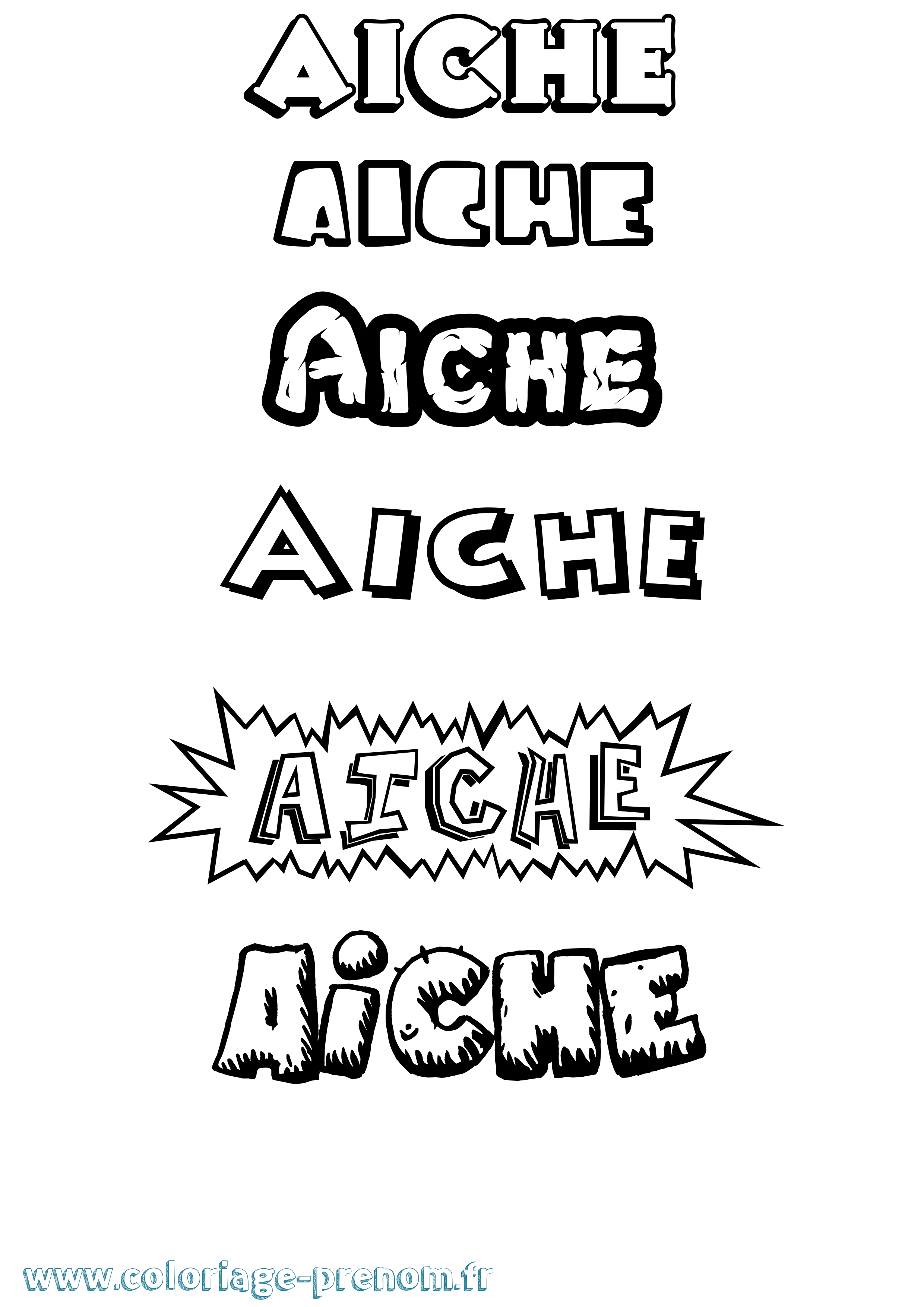 Coloriage Aiche Dessin Animé Coloriage prénom Aiche Dessin Animé