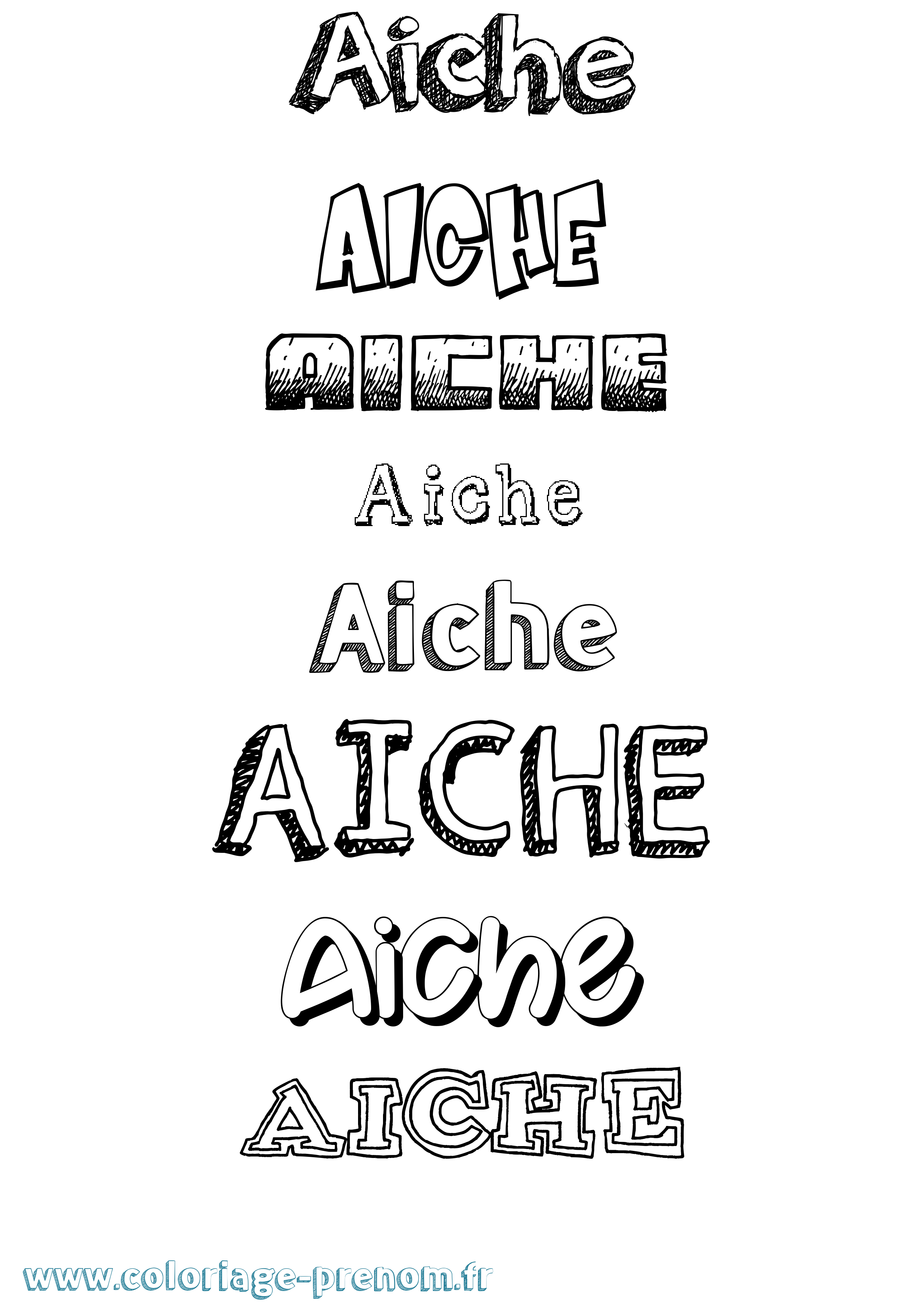 Coloriage Aiche Dessiné Coloriage prénom Aiche Dessiné