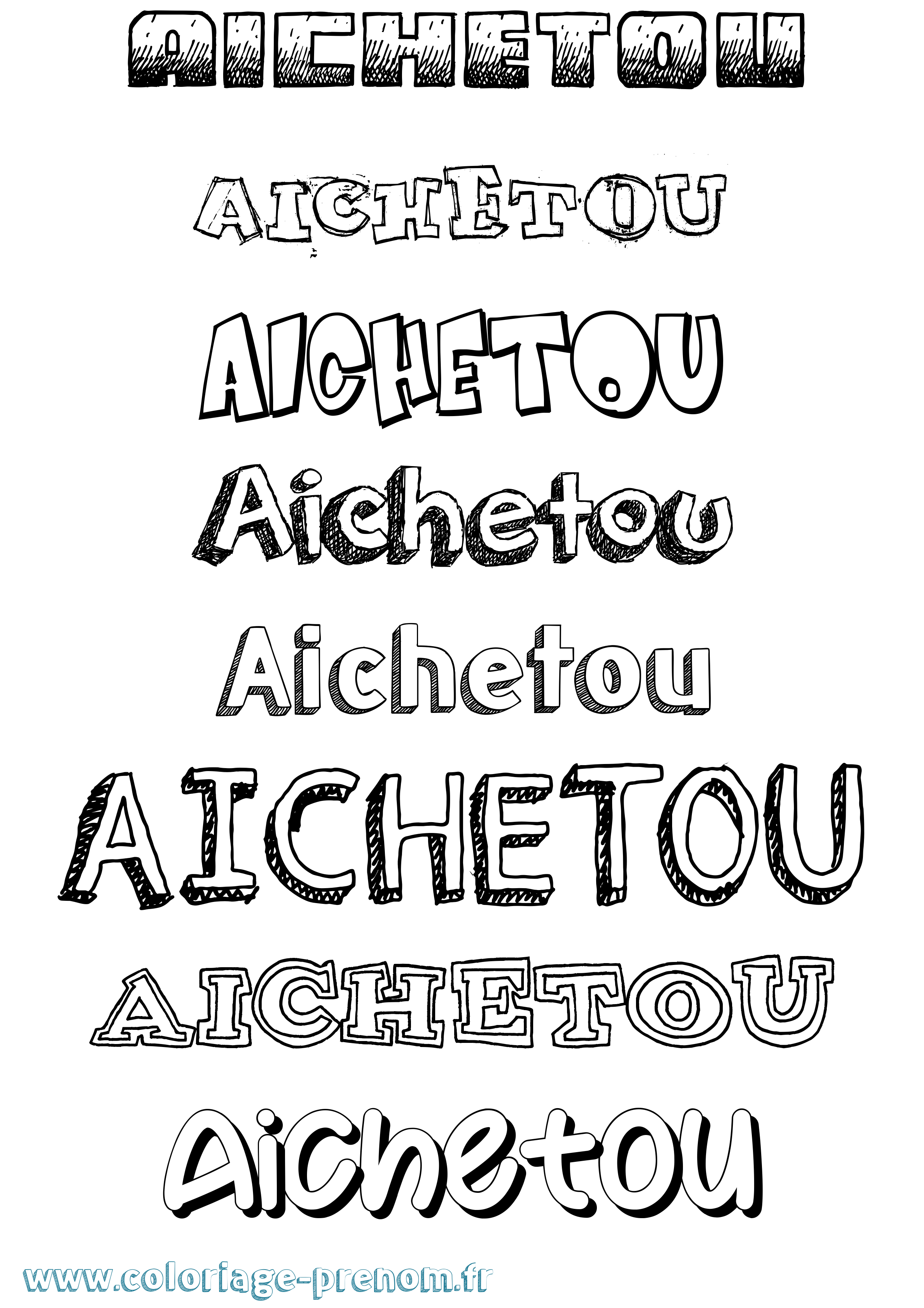 Coloriage prénom Aichetou Dessiné