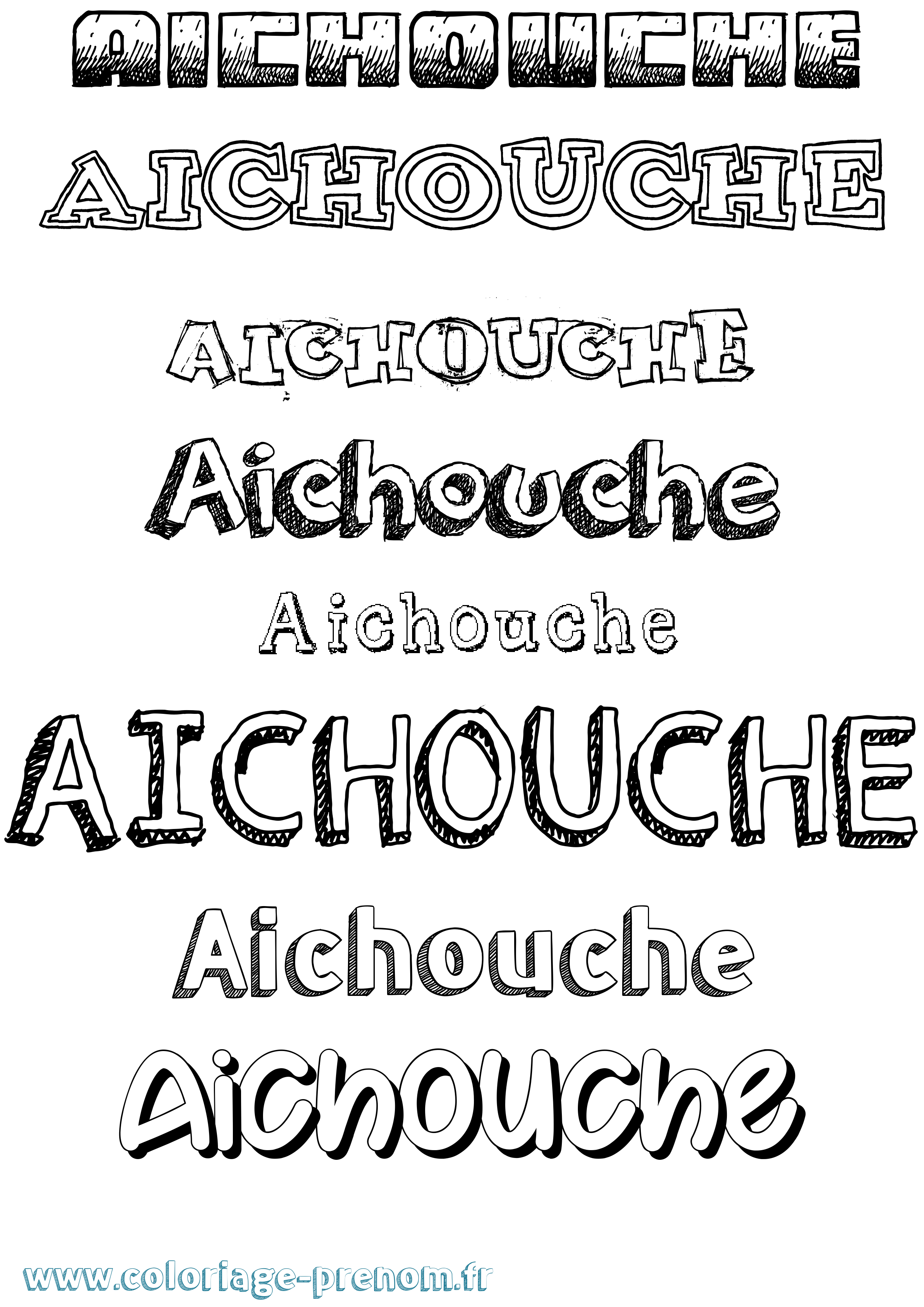 Coloriage prénom Aichouche Dessiné
