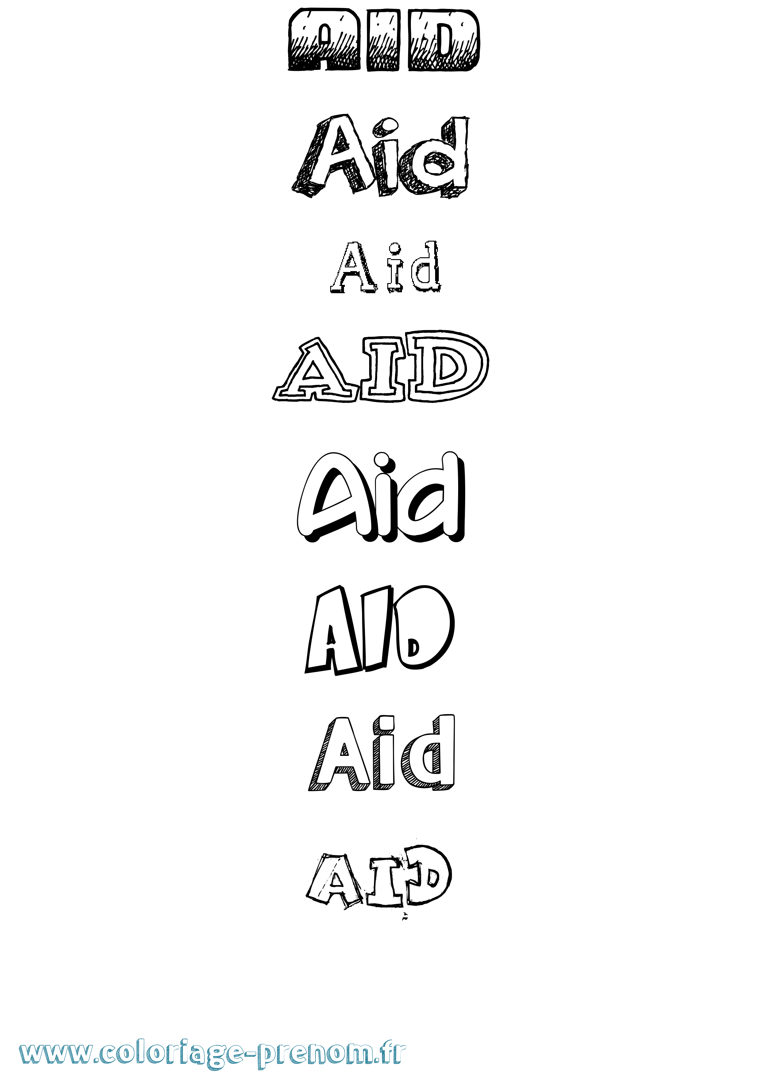 Coloriage Aid Dessiné Coloriage prénom Aid Dessiné