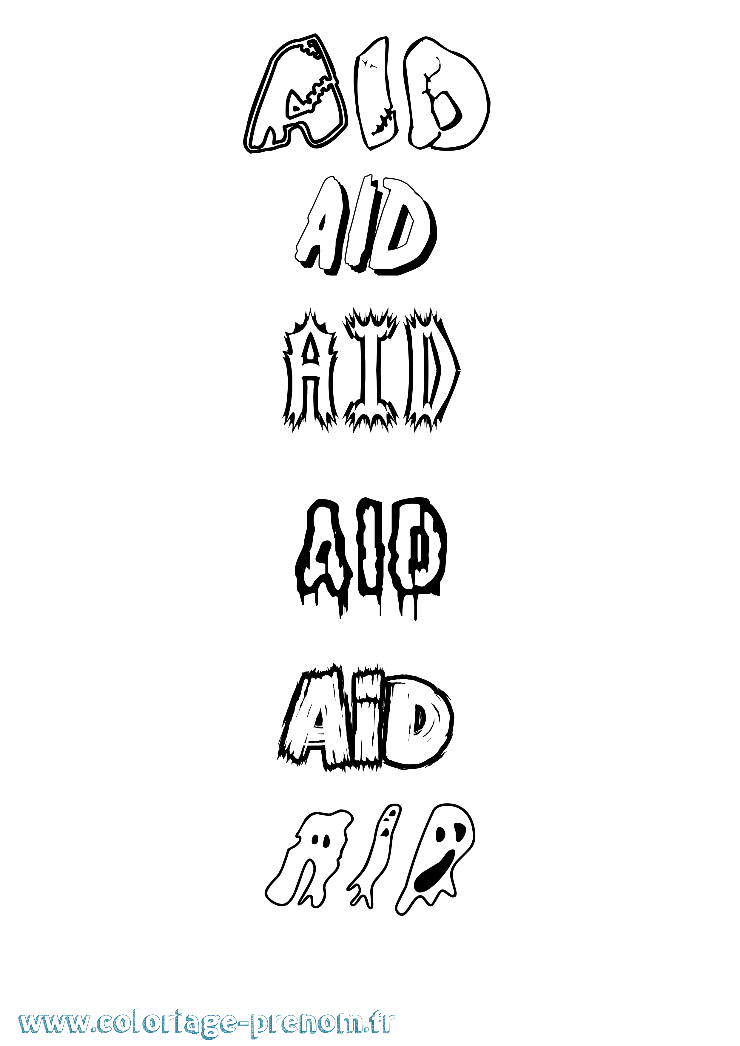 Coloriage Aid Frisson Coloriage prénom Aid Frisson