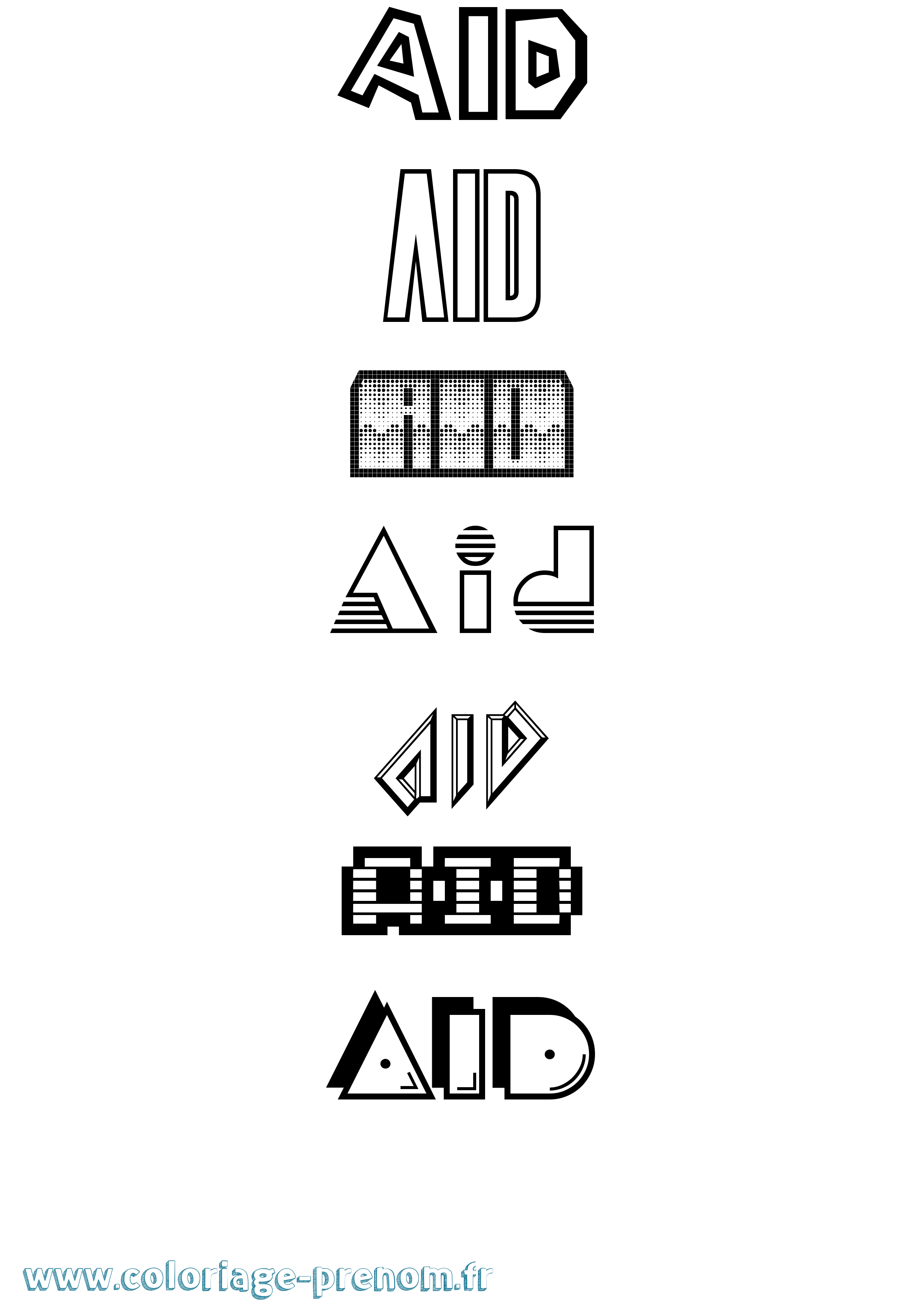 Coloriage Aid Jeux Vidéos Coloriage prénom Aid Jeux Vidéos