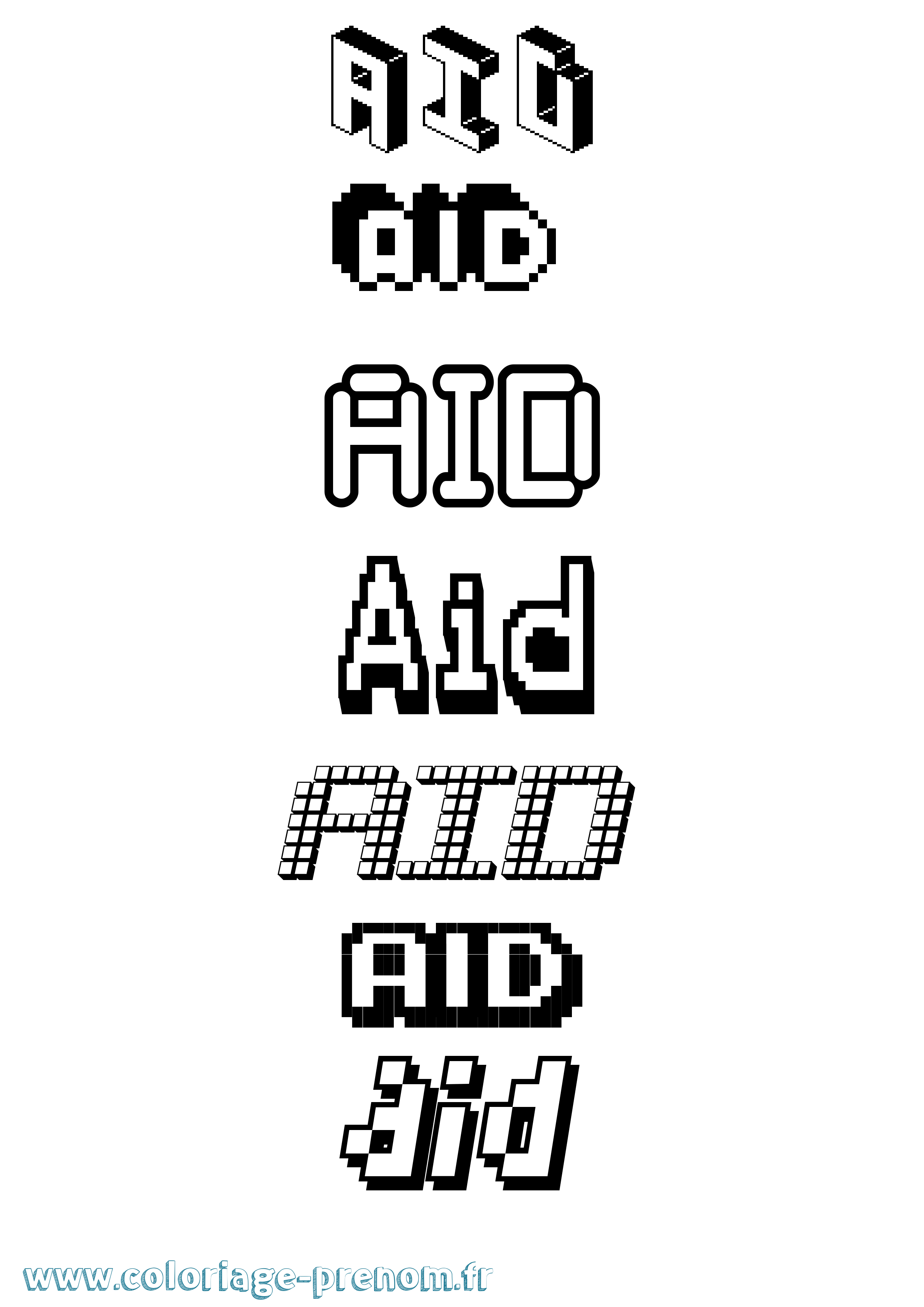 Coloriage Aid Pixel Coloriage prénom Aid Pixel