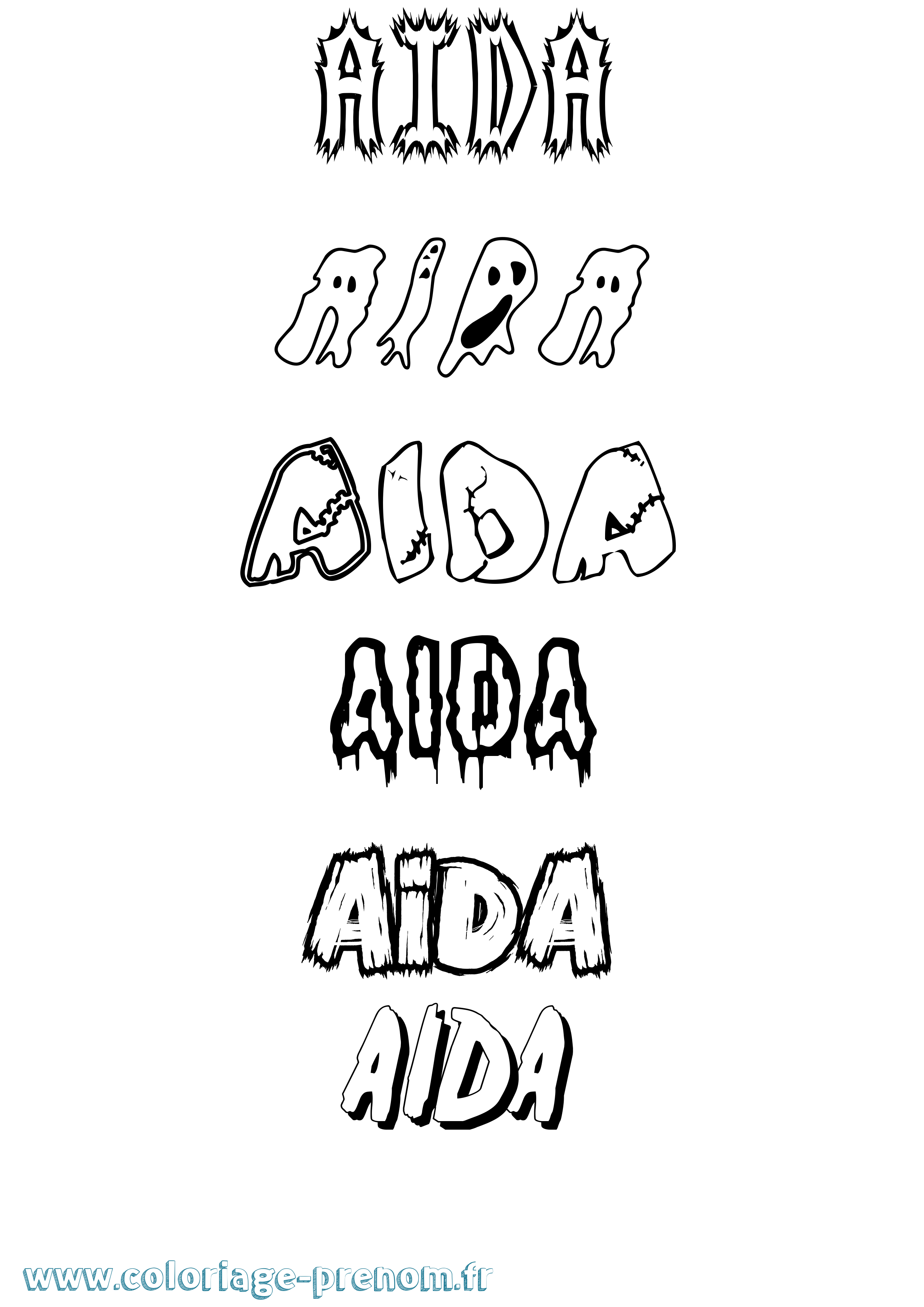 Coloriage prénom Aida Frisson