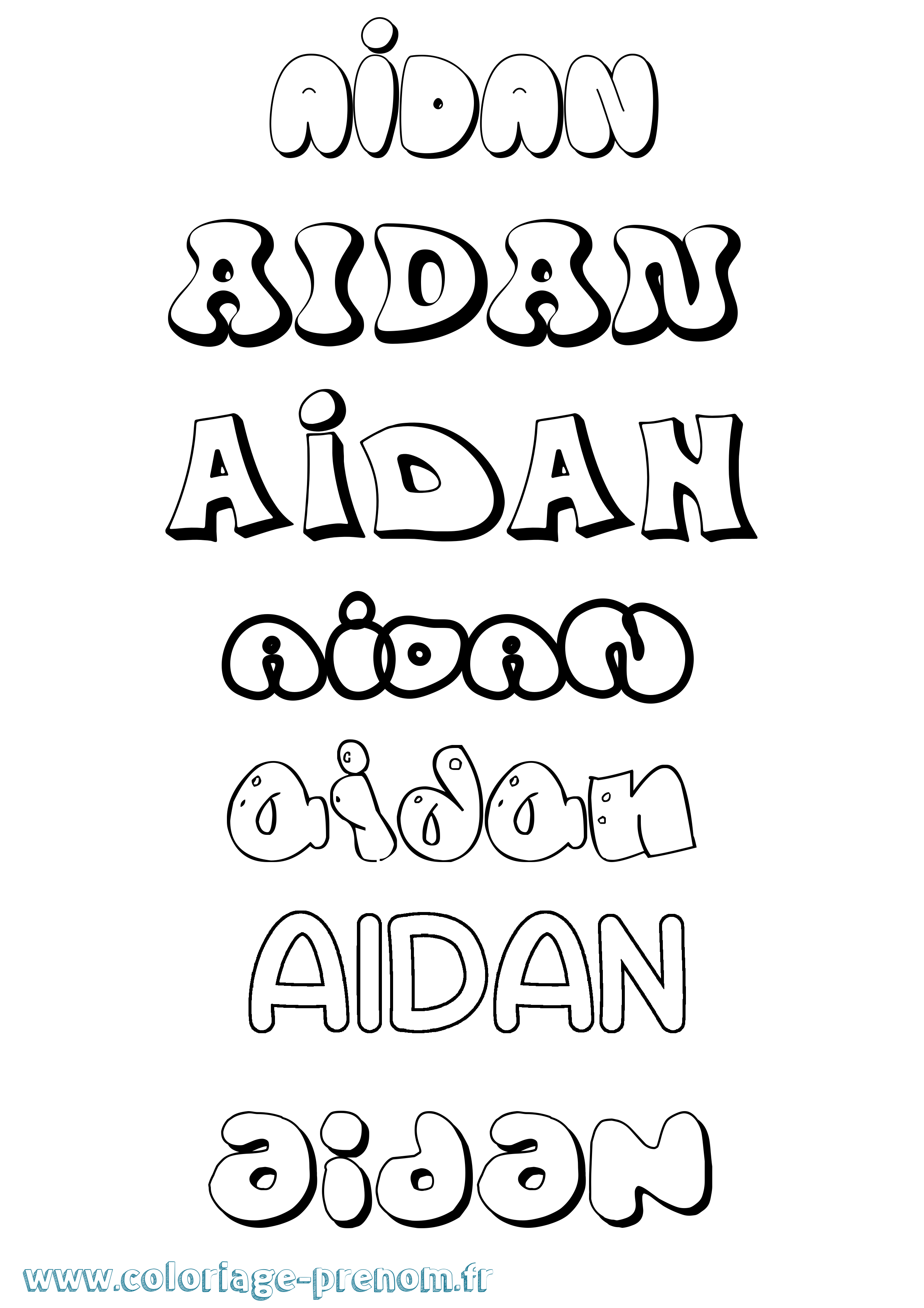 Coloriage Aidan Coloriage prénom Aidan