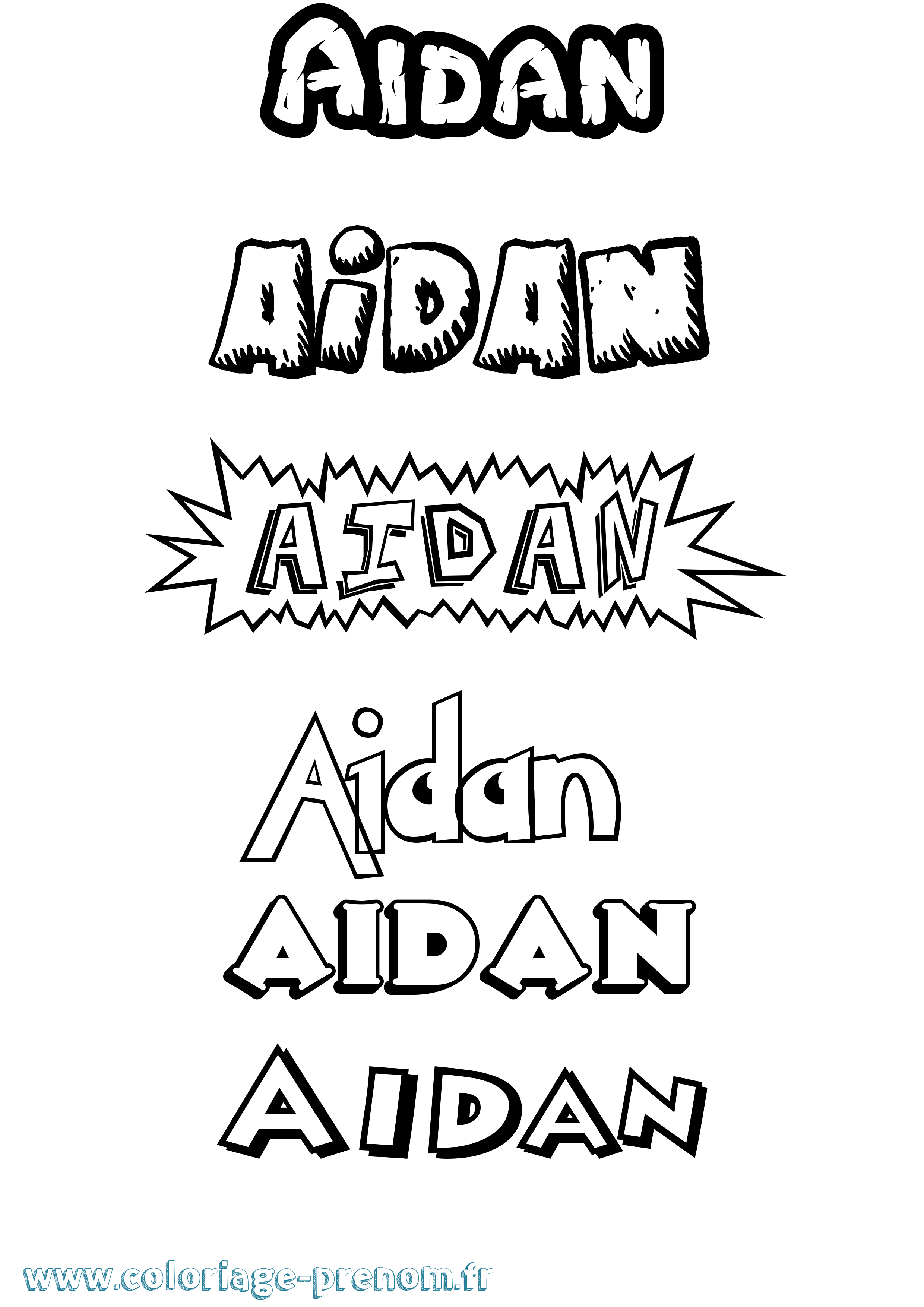 Coloriage Aidan Coloriage prénom Aidan