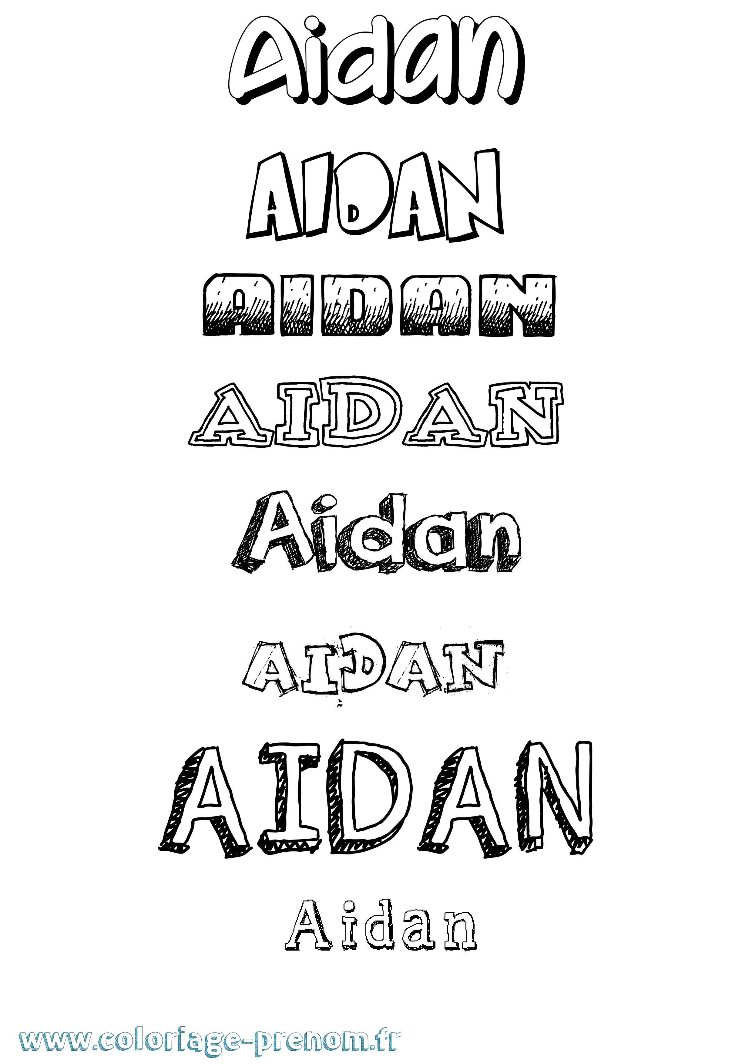 Coloriage Aidan Coloriage prénom Aidan
