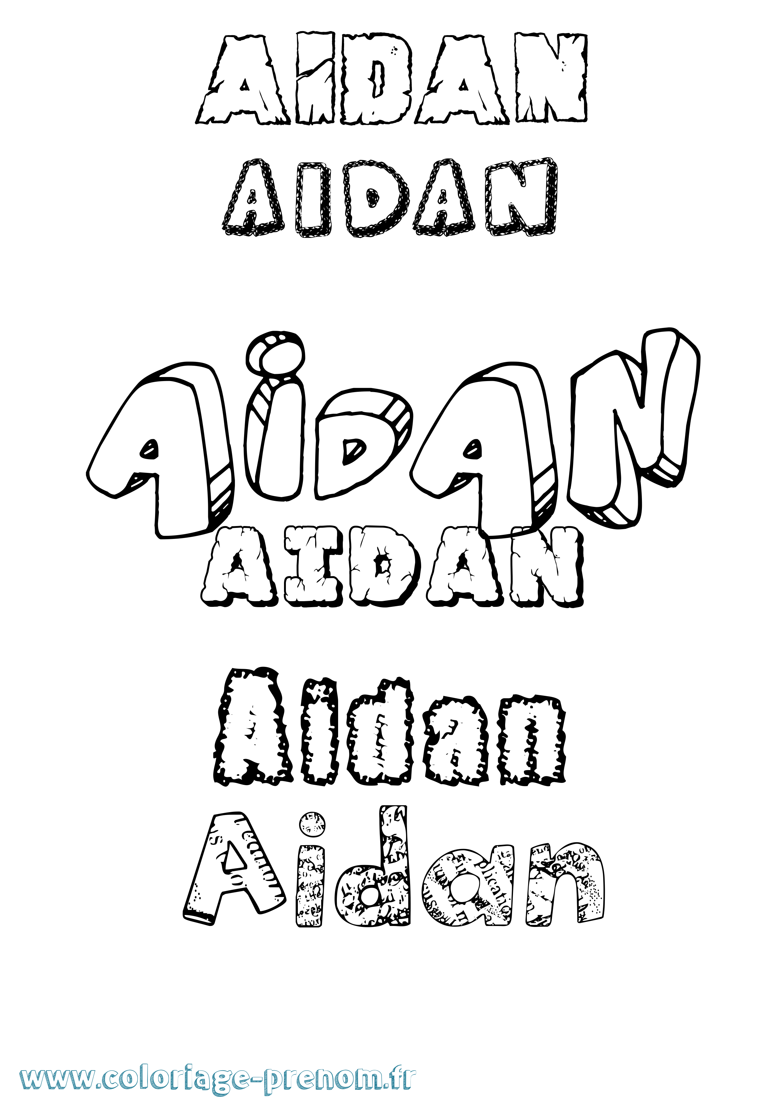 Coloriage Aidan Coloriage prénom Aidan