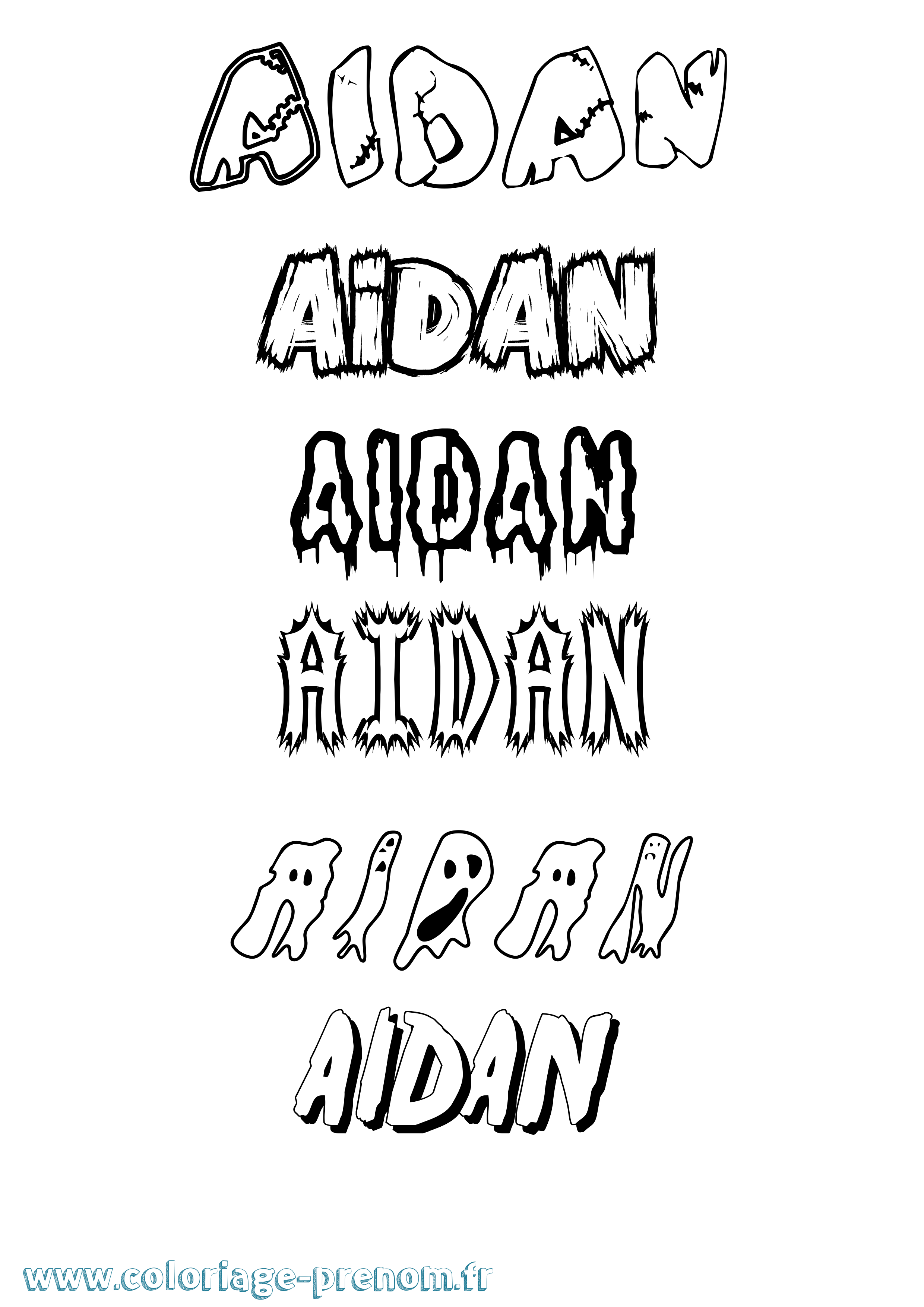 Coloriage Aidan Coloriage prénom Aidan