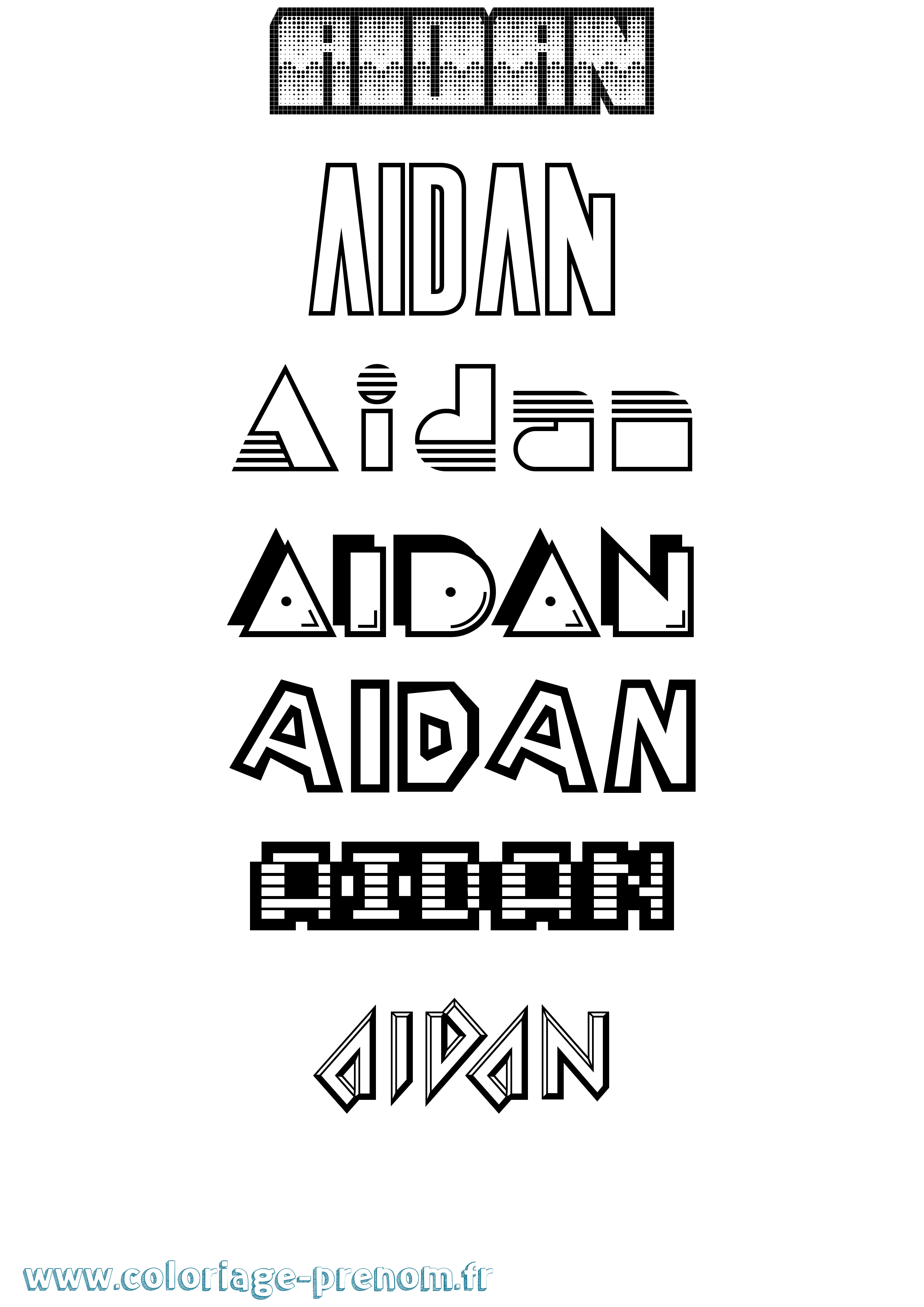 Coloriage Aidan Coloriage prénom Aidan