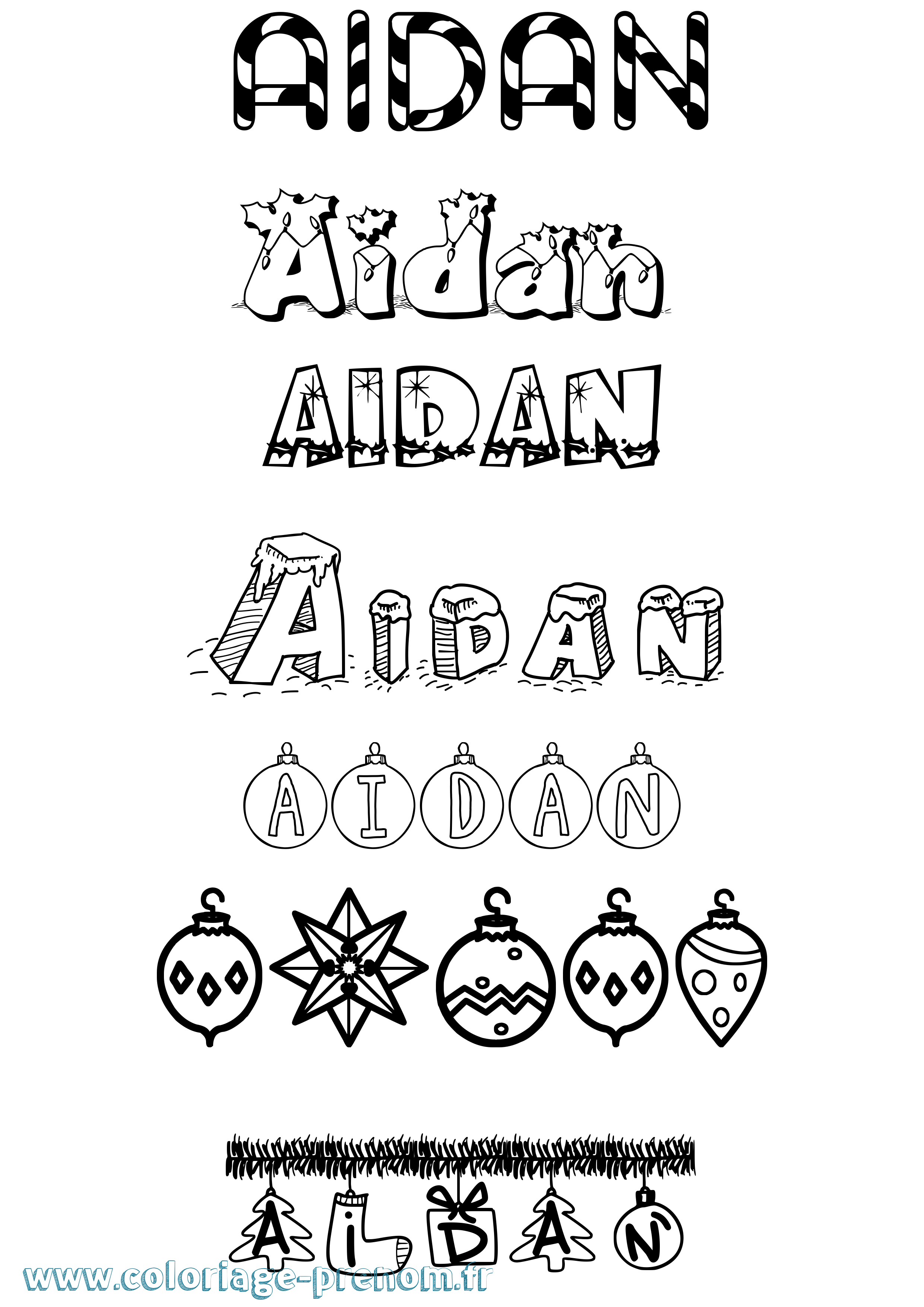 Coloriage prénom Aidan