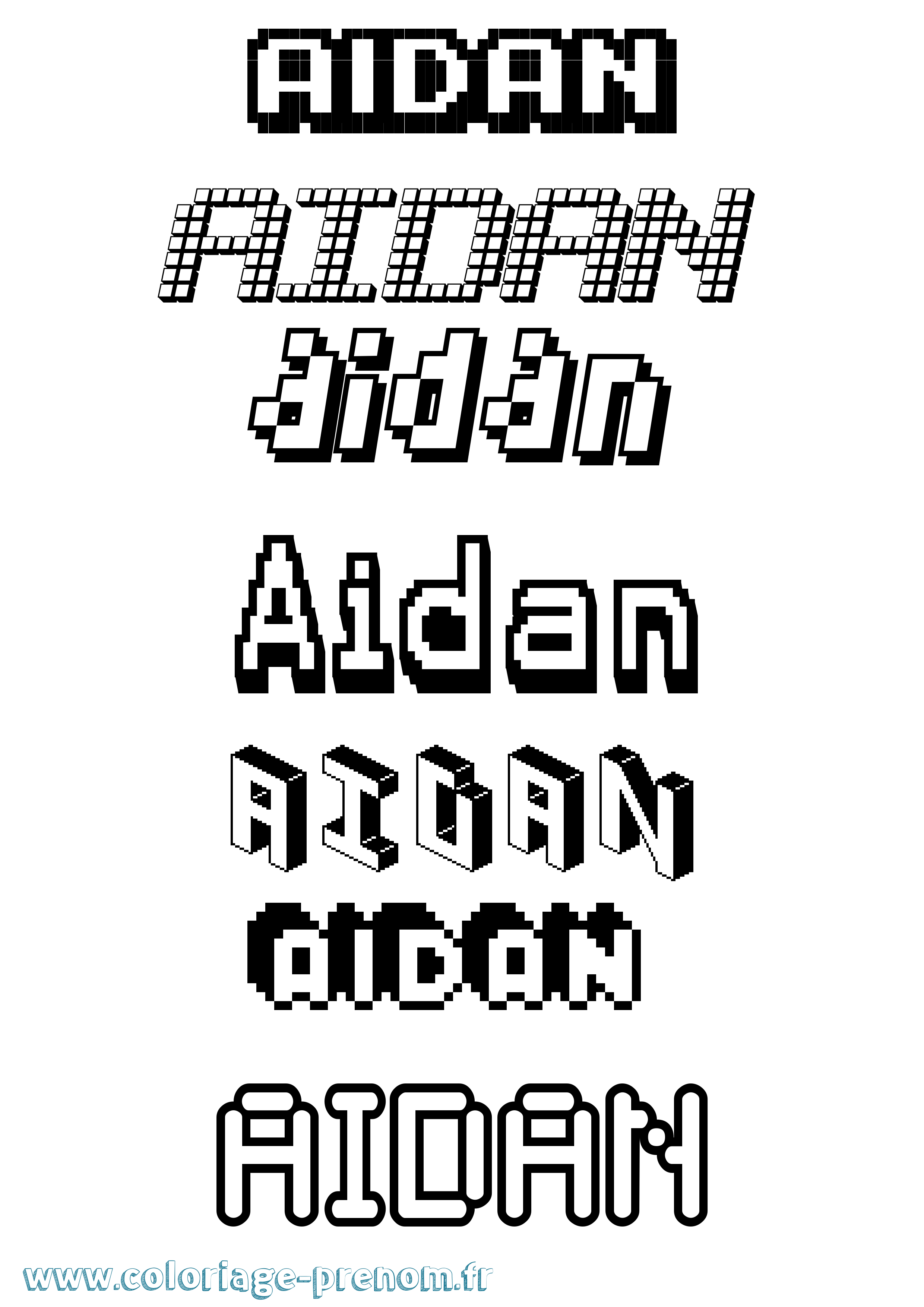 Coloriage Aidan Coloriage prénom Aidan