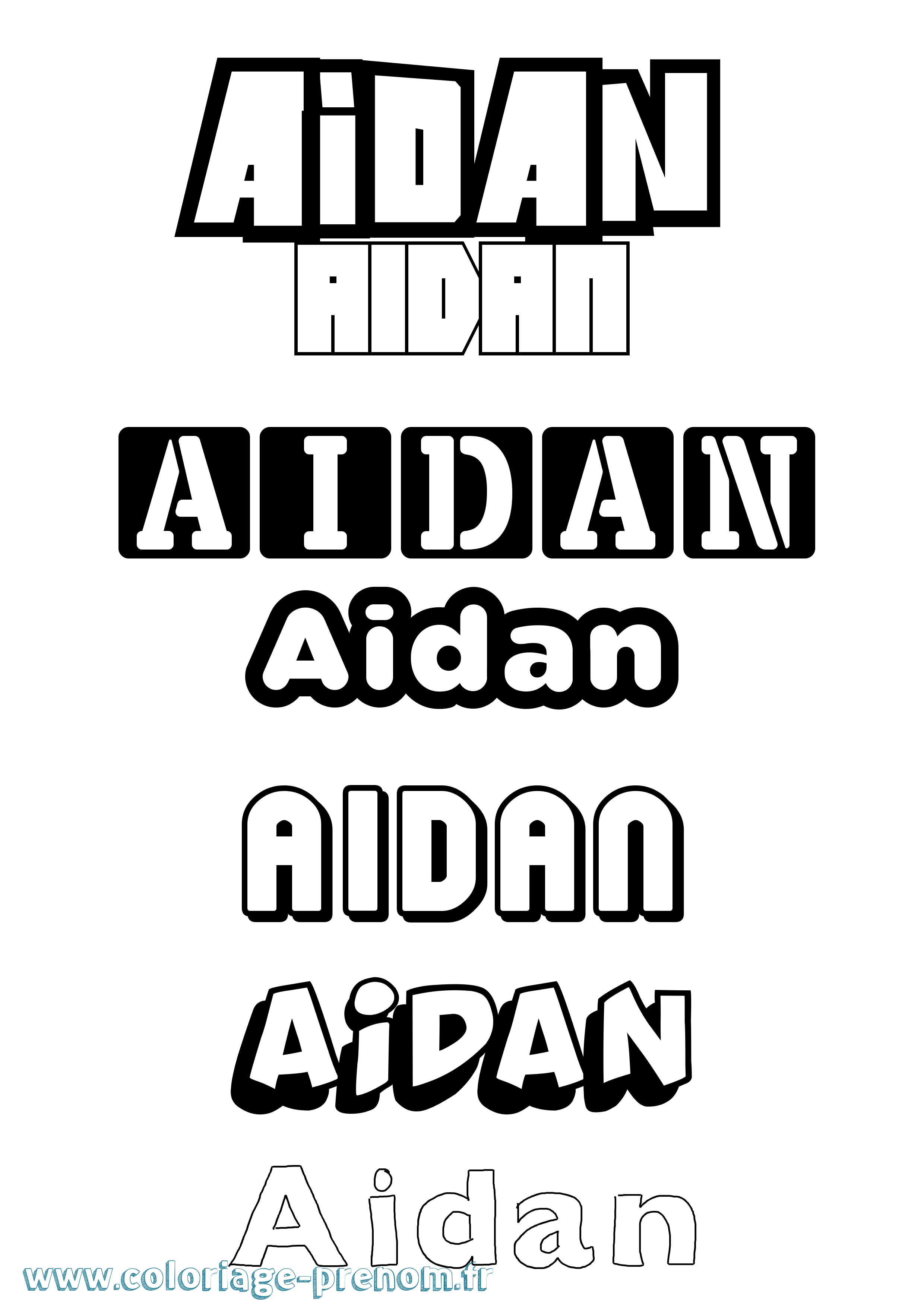 Coloriage prénom Aidan