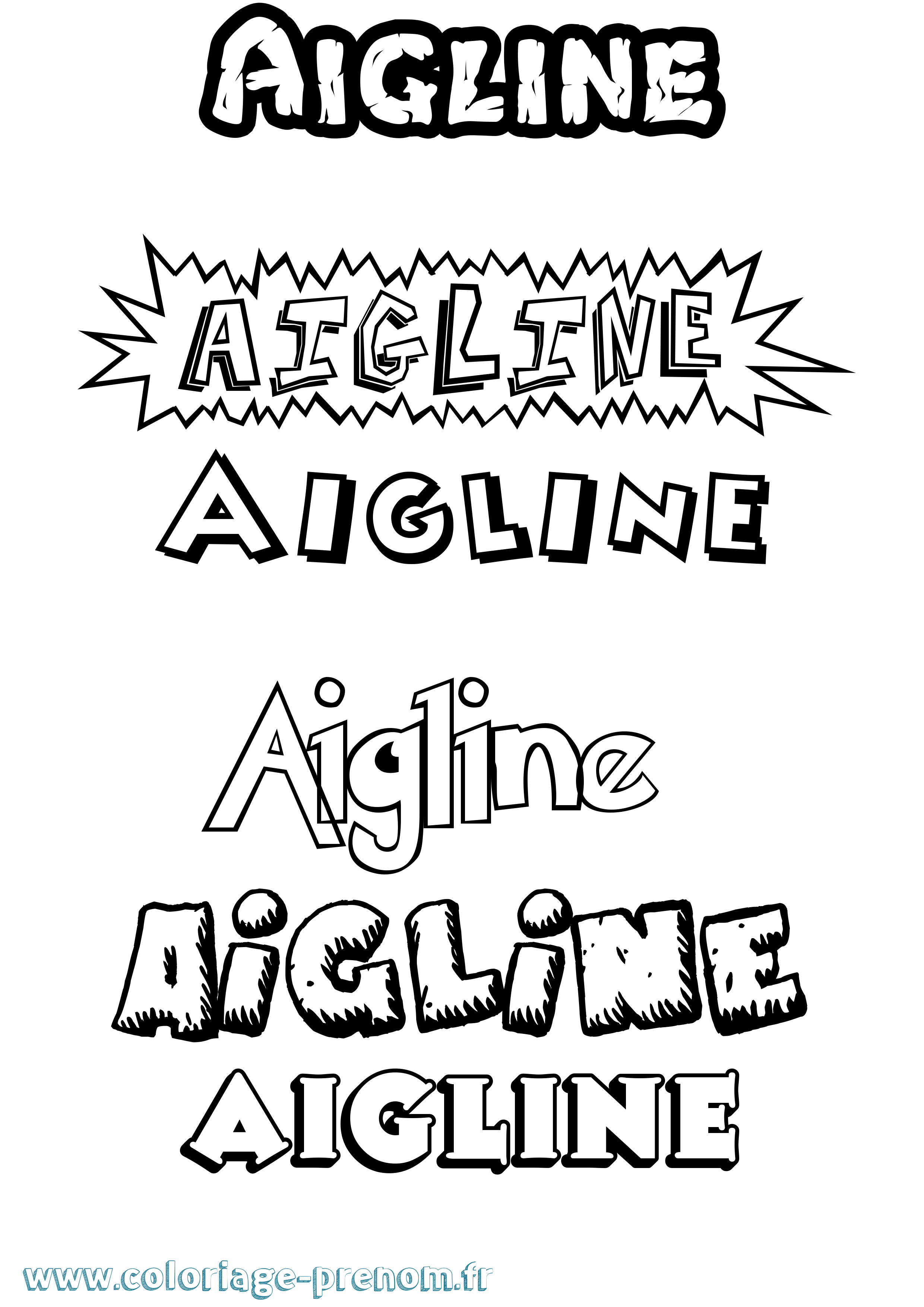 Coloriage prénom Aigline Dessin Animé