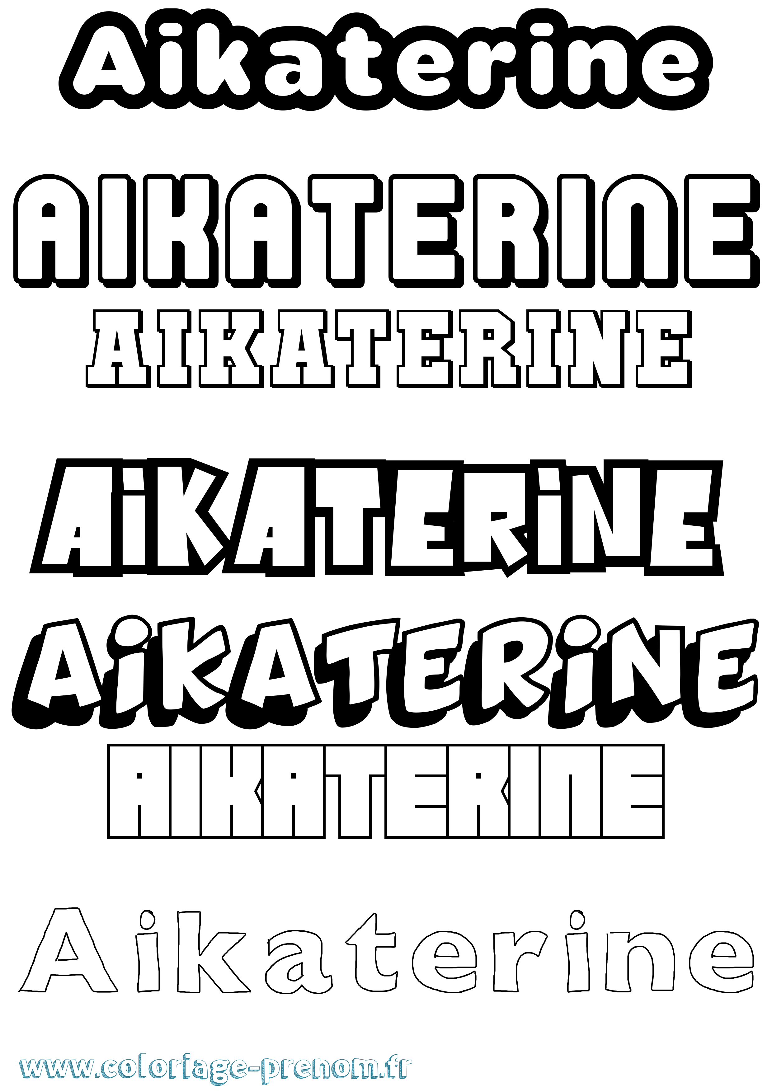 Coloriage prénom Aikaterine Simple