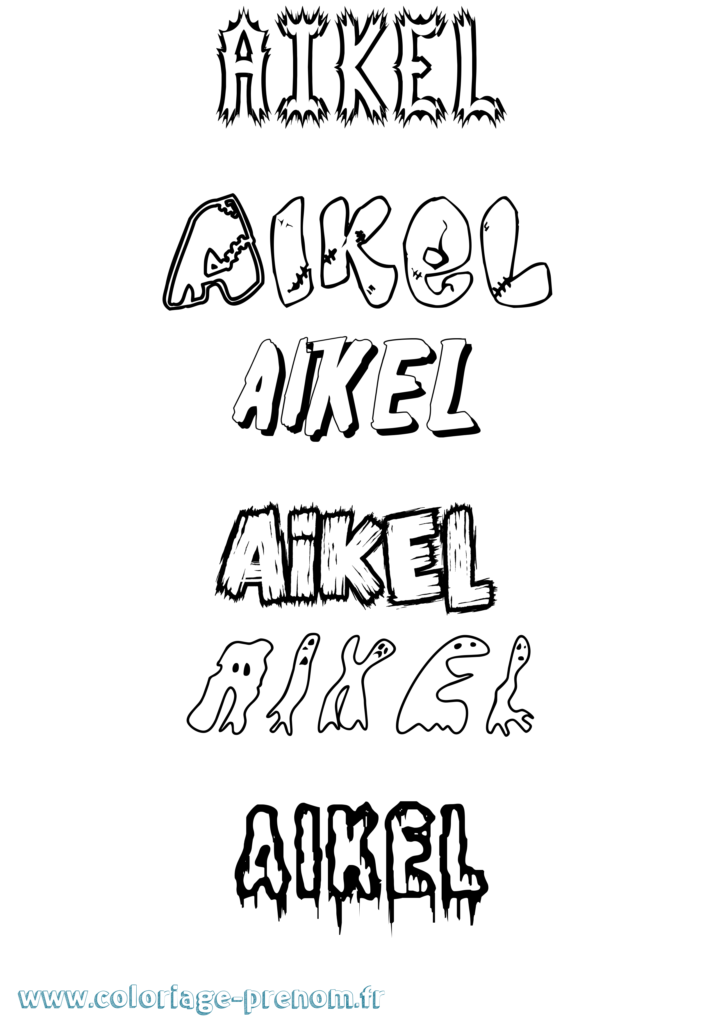 Coloriage prénom Aikel Frisson