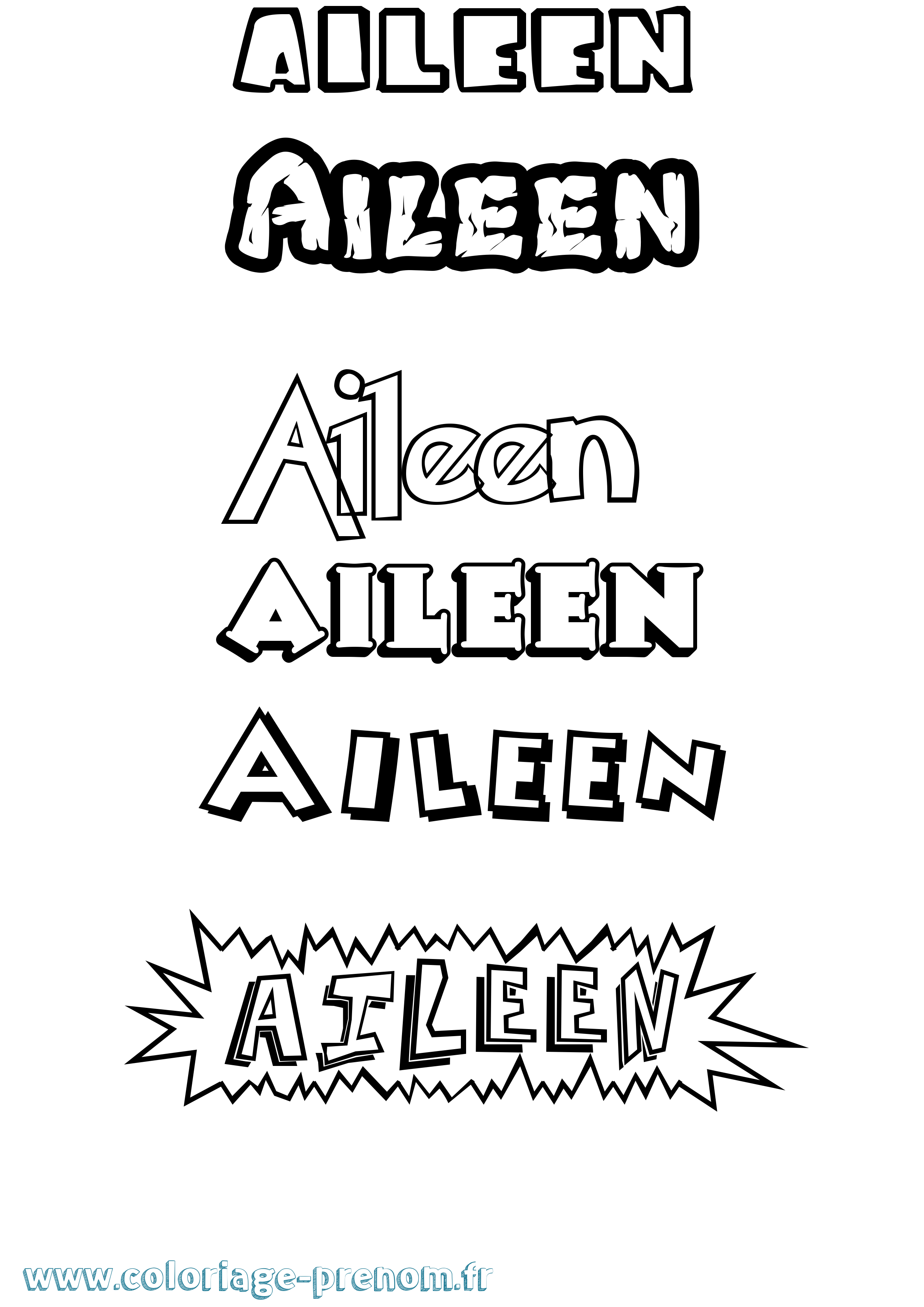 Coloriage Aileen Dessin Animé Coloriage prénom Aileen Dessin Animé