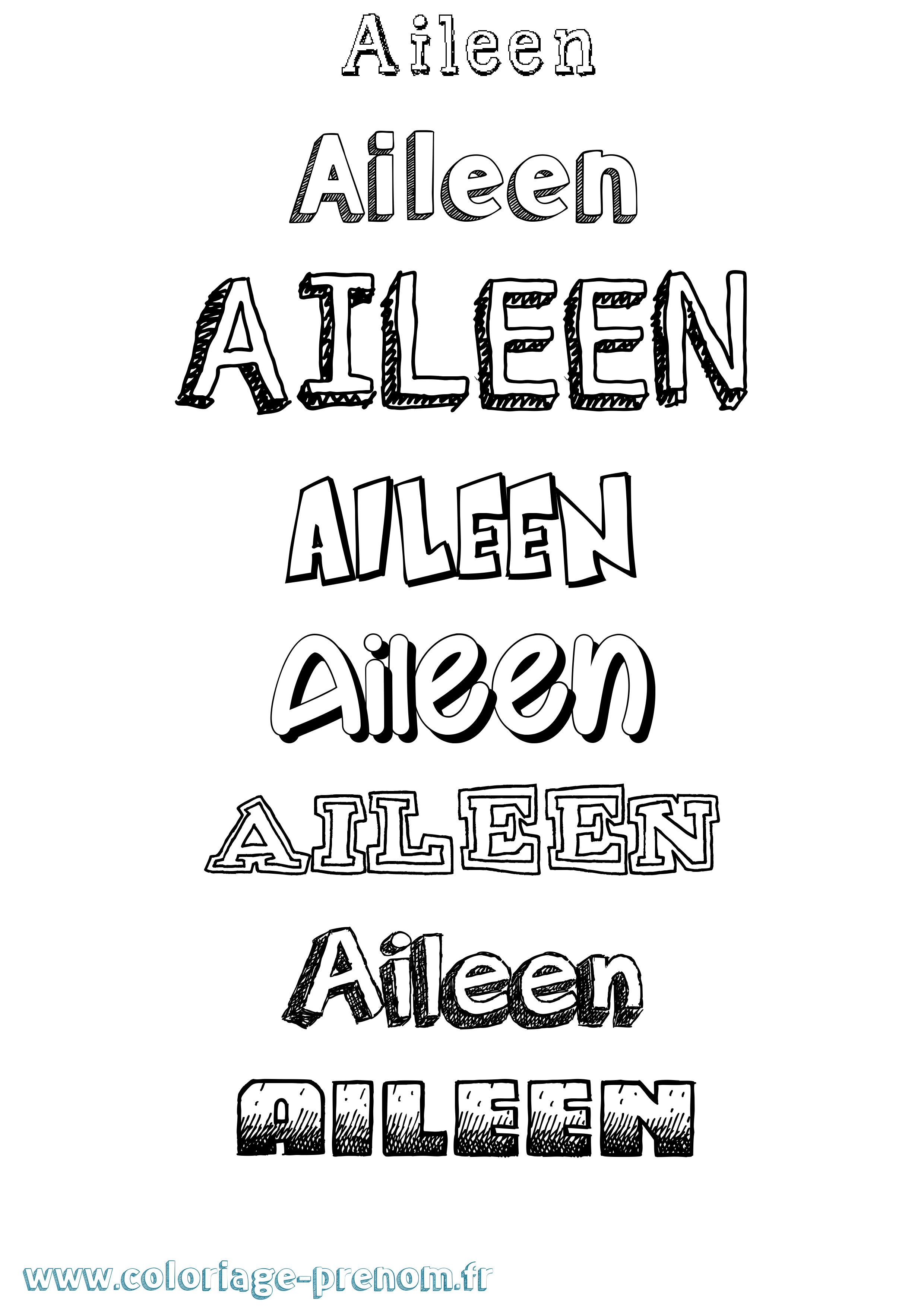 Coloriage Aileen Dessiné Coloriage prénom Aileen Dessiné